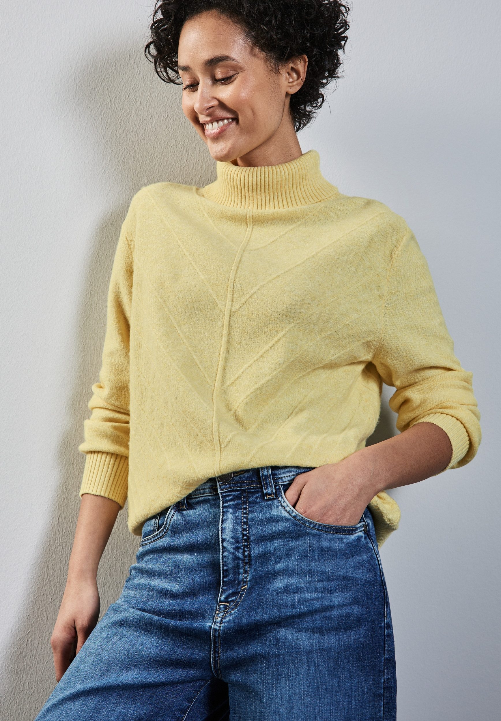STREET ONE Rollkragenpullover - Rollkragenpullover mit Strukturmuster