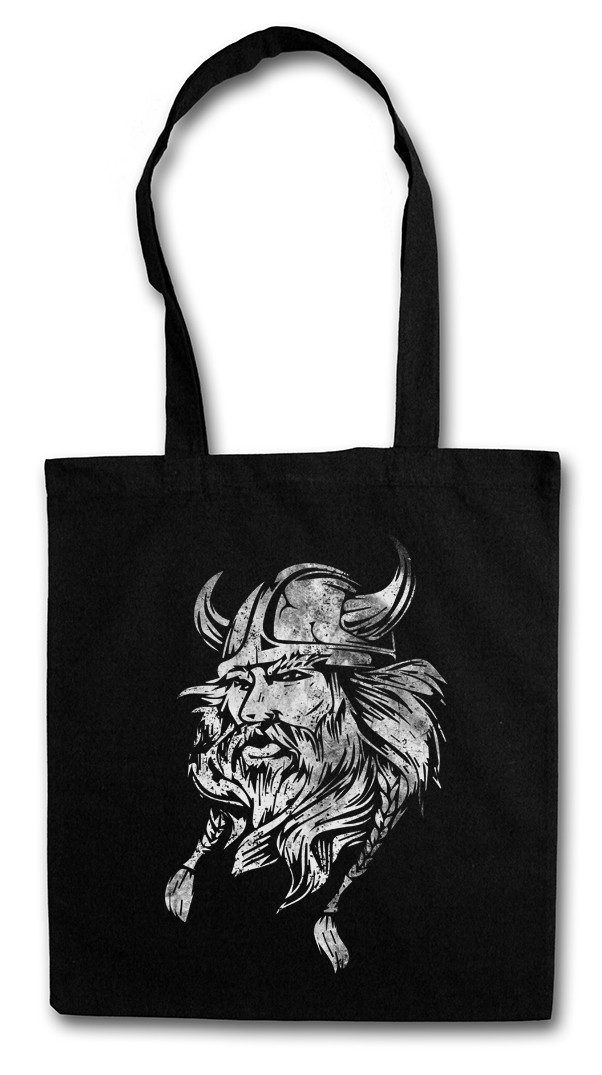 Beuteltasche Viking Head I Stofftasche Wikinger Kopf Runen Vikings Runes Walhalla