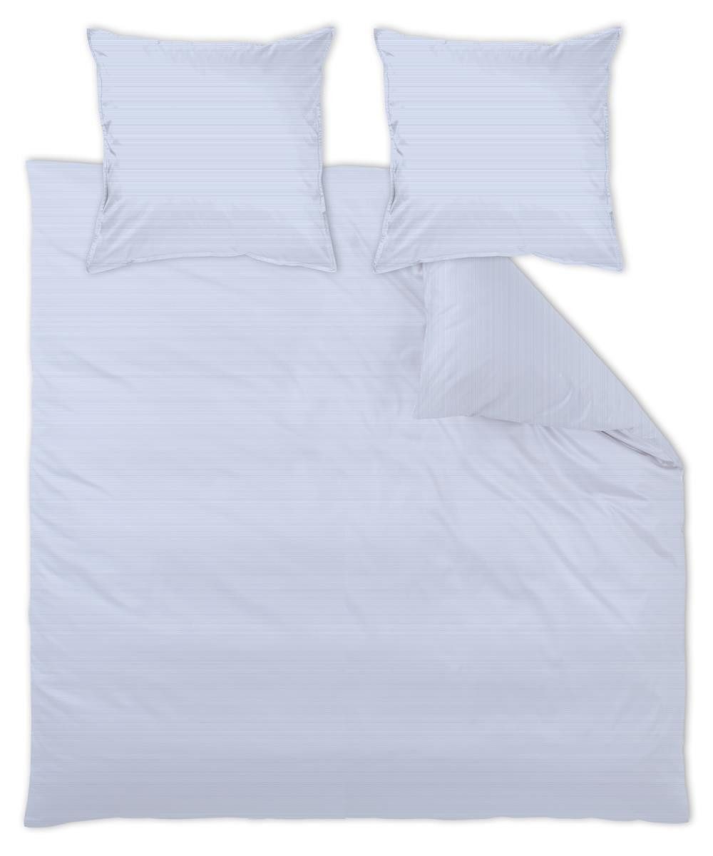 Curt Bauer Bettwäsche Mako-Brokat-Satin Bente sky 140 cm x 200 cm, Bettbezug Kopfkissenbezug Set kuschelig weich hochwertig