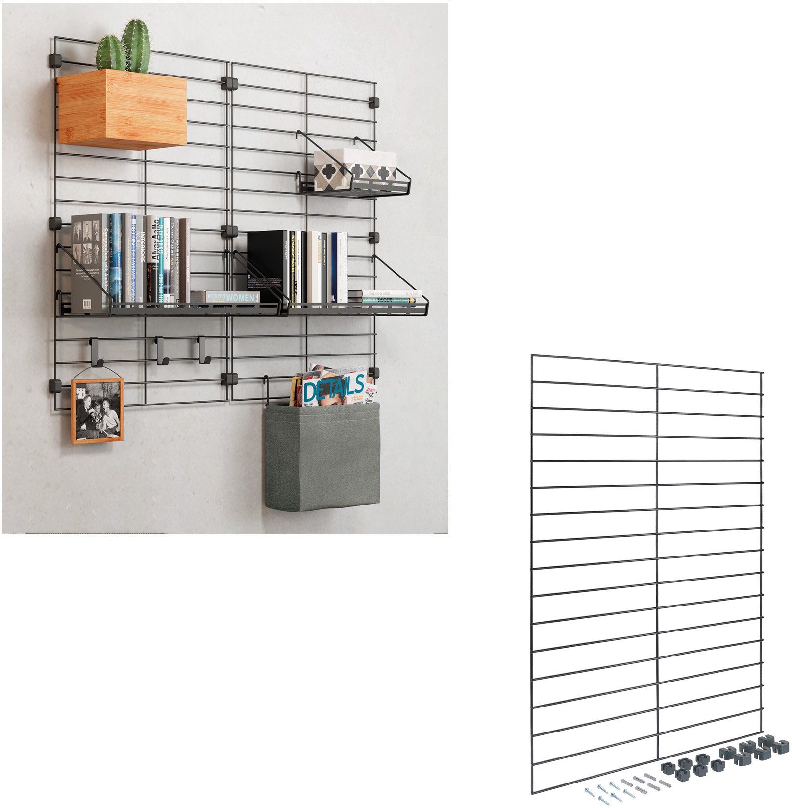 Metaltex Organizer Mural line (Set, 2 St), Aufbewahrungsbox, Bambus