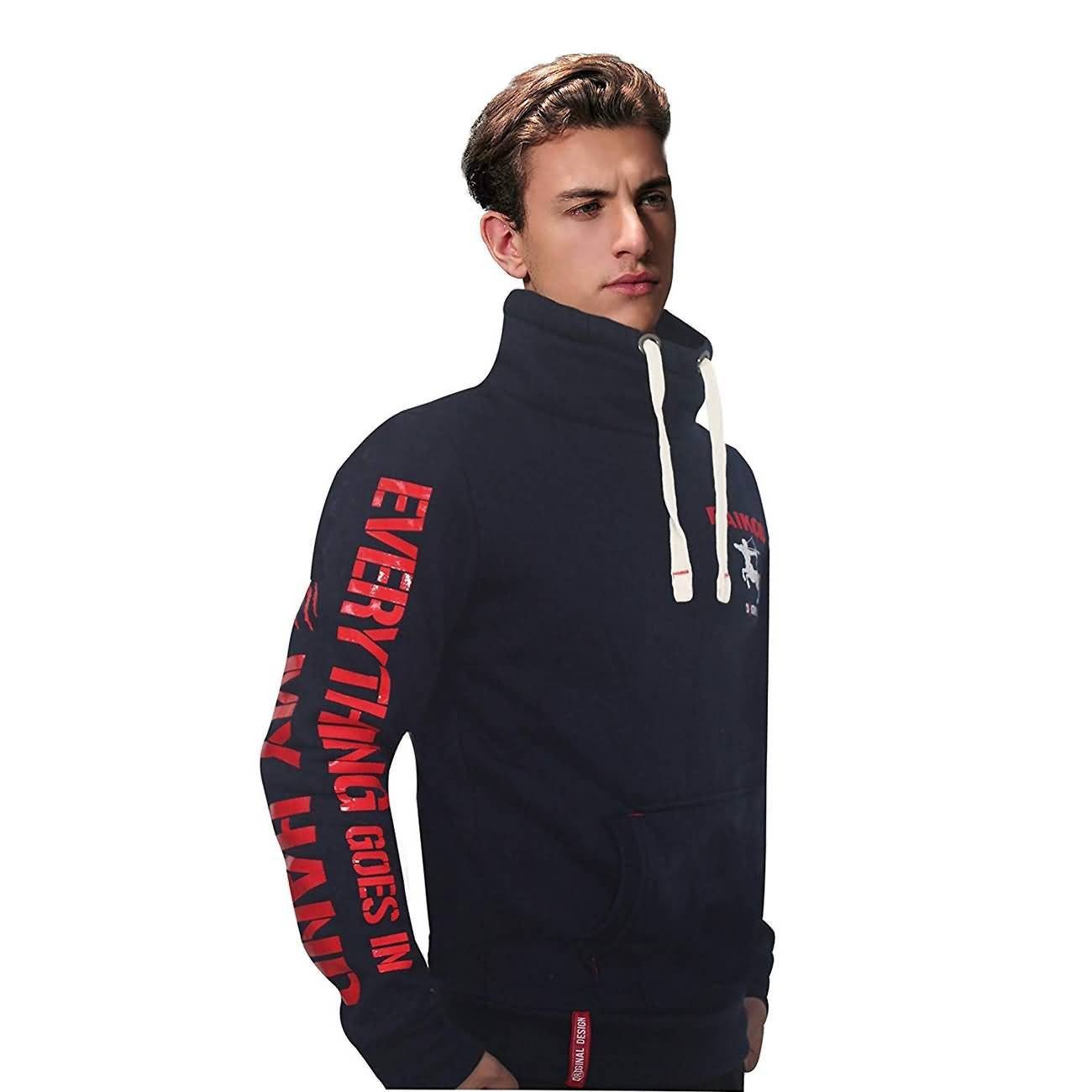 M-Diamant Hoodie Pullover Winterjacke Sweatjacke mit Schalkragen Rückenprin günstig online kaufen