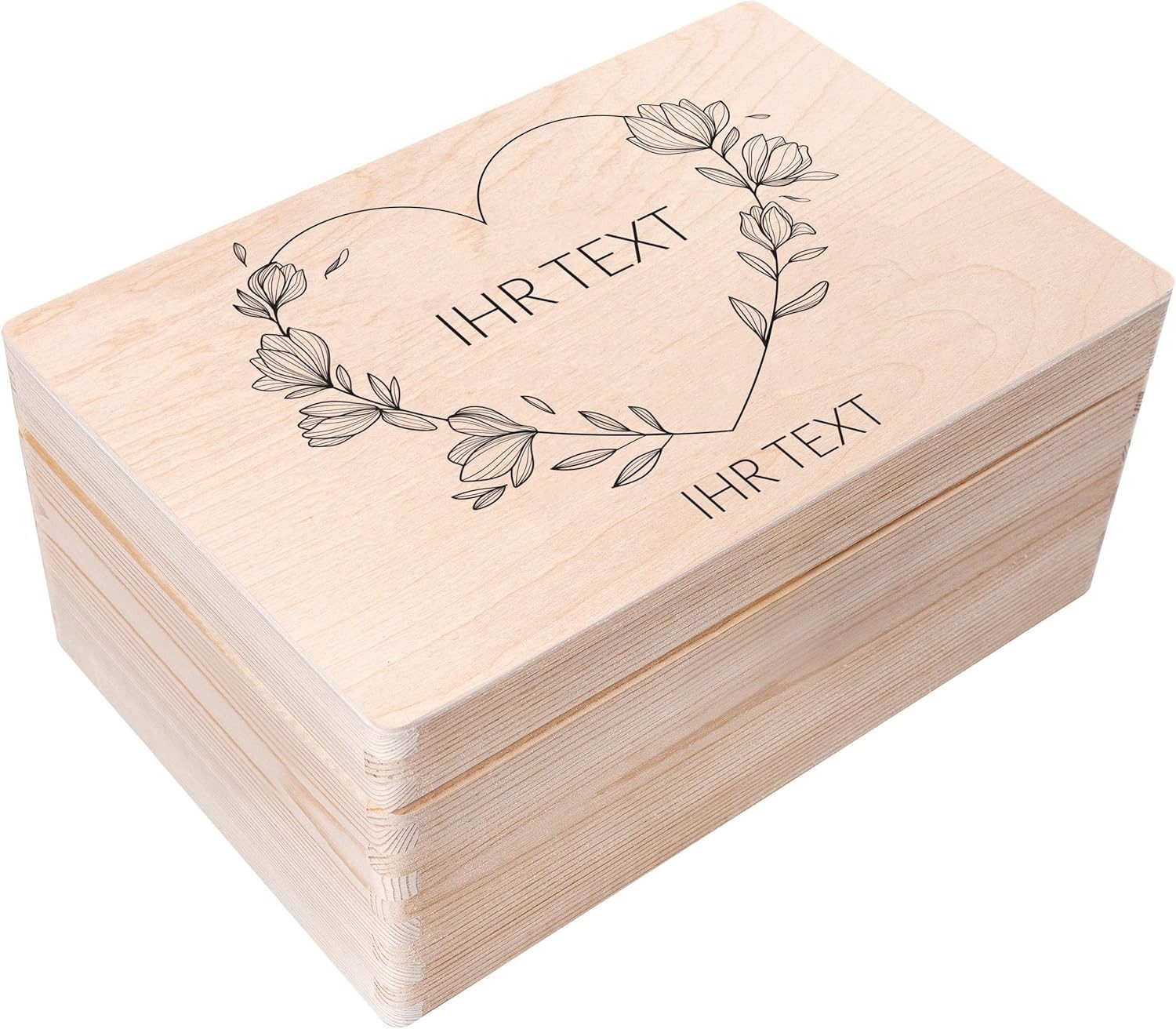 Creative Deco Holzkiste Personalisierte Geschenke Wunschtext, Natur, 30 x 20 x 14 cm