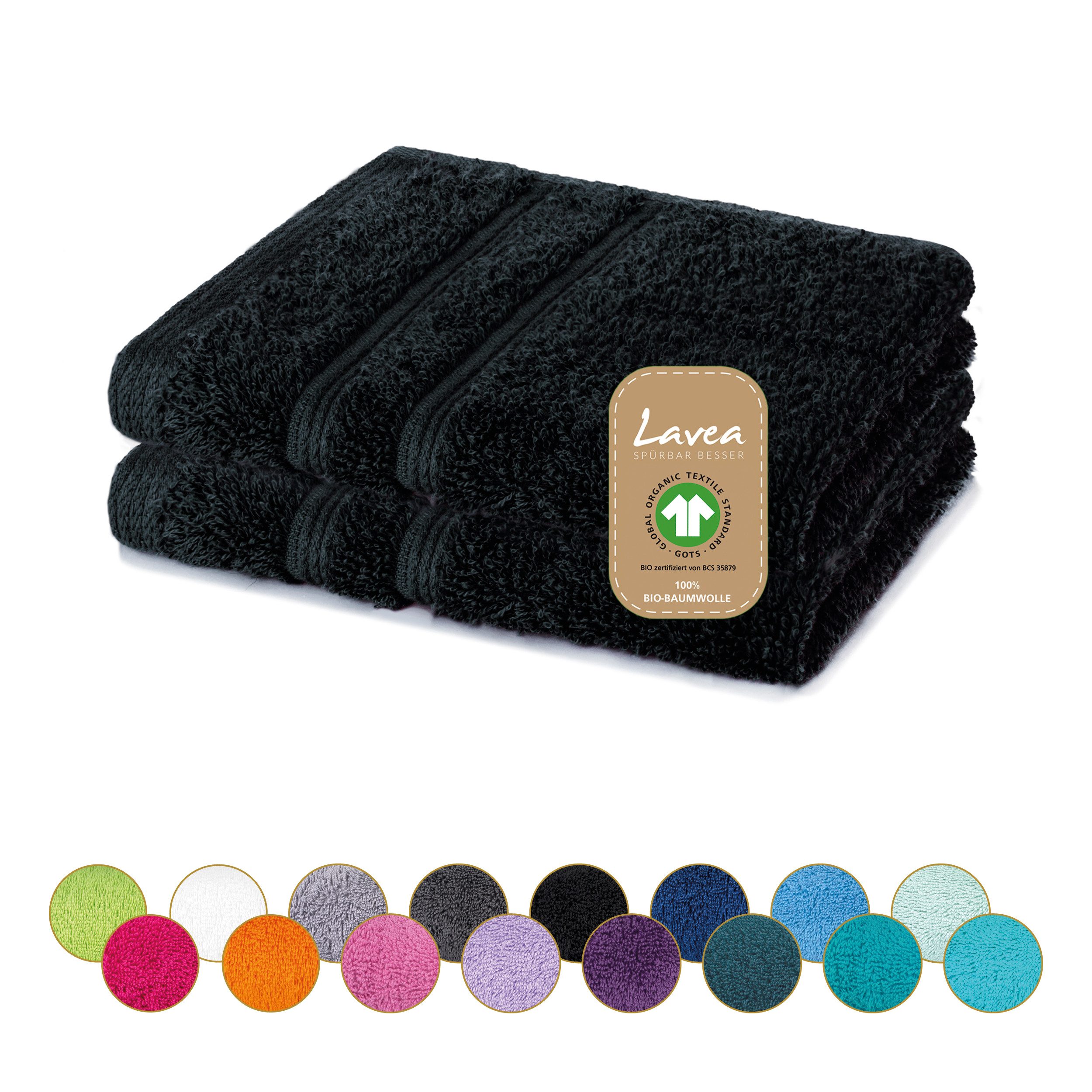 Lavea Seiftuch Bali Seiflappen 30x30 cm, Weiches Bio-Baumwollfrottee (Set, 2-St), pflegeleicht, GOTS-zertifiziert, extra saugstark mit 500g/m²
