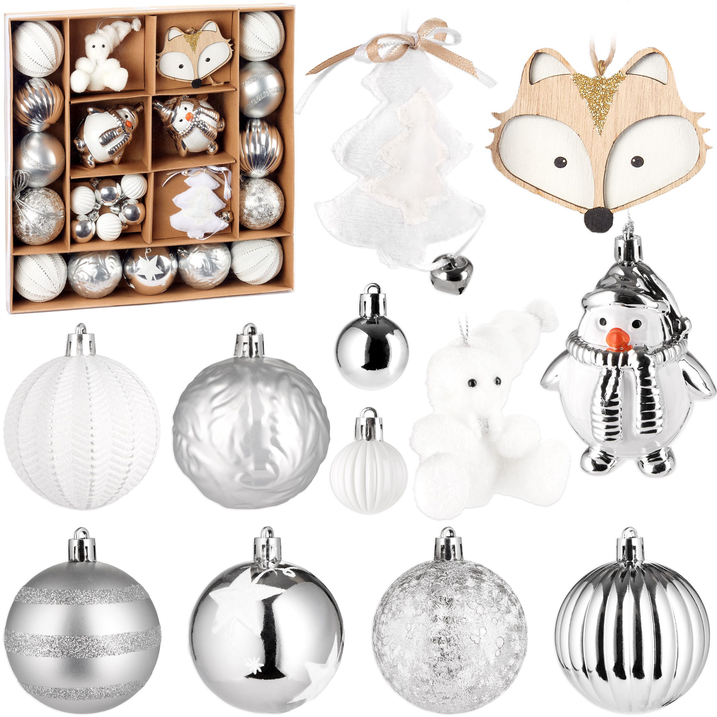 BRUBAKER Weihnachtsbaumkugel 24 Stück Christbaumschmuck mit Pinguinen, Eisb günstig online kaufen