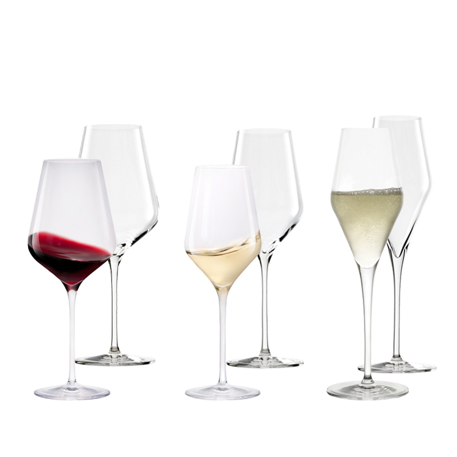 Stölzle Glas Quatrophil Wein- und Sektgläser 6er Set, Glas