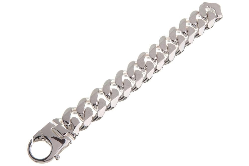 Panzerkette Silberarmband Länge Armband Silber, 23mm 925 Silberkettenstore 21,5cm -