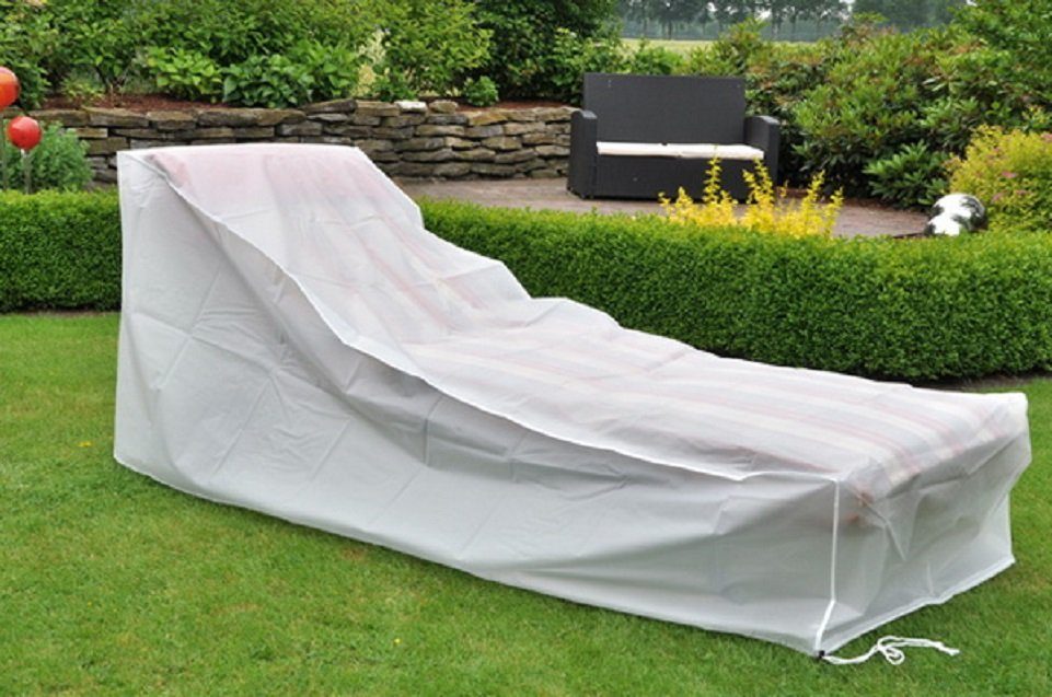 Haushalt International Gartenmöbel-Schutzhülle Schutz für Gartenliege Sonnenliege Abdeckung Hülle (weiß, 1-St., (BxTxH): 200 x 75 x 40/70 cm), strapazierfähiges Gewebe, UV- und witterungsbeständig