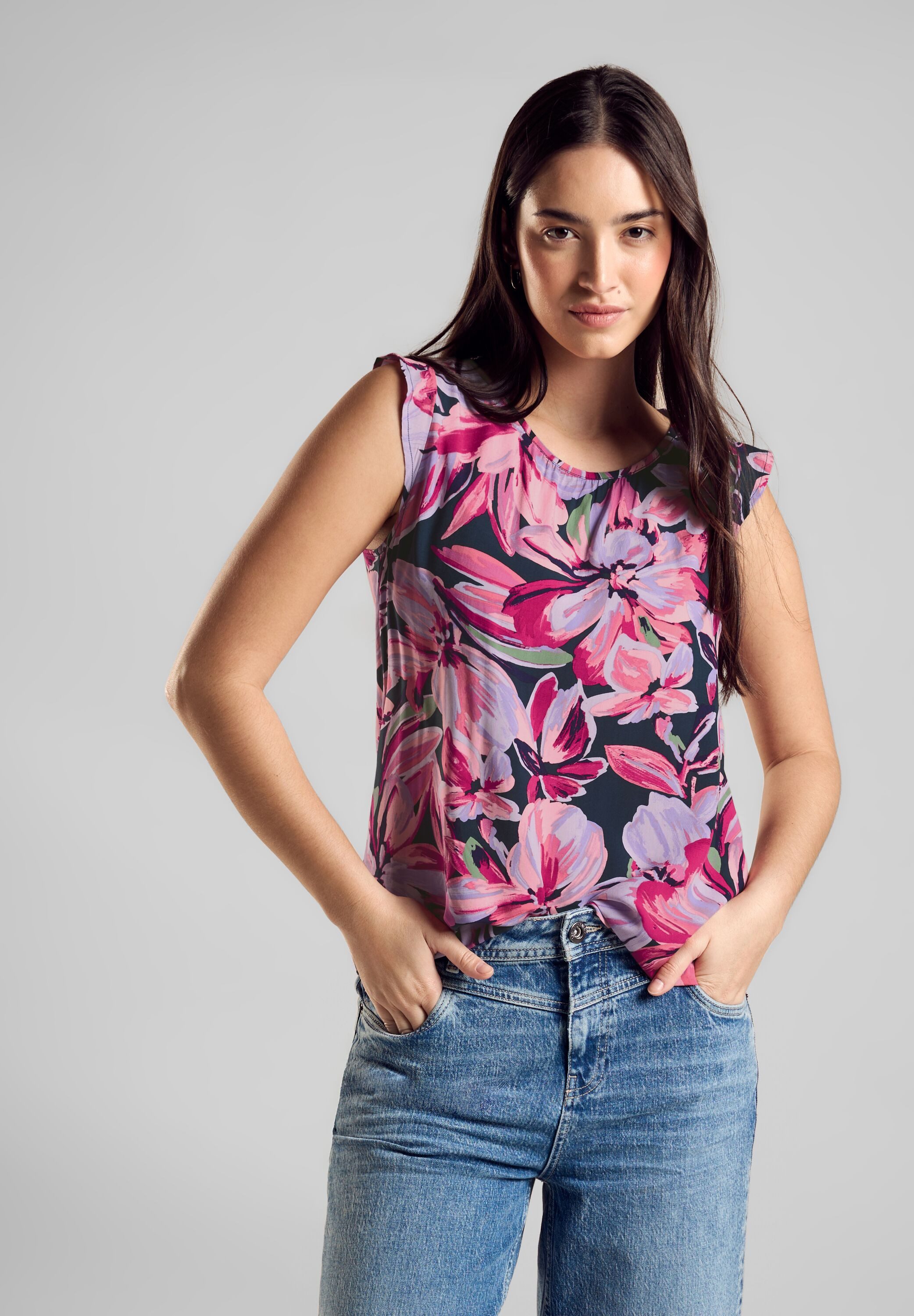 STREET ONE Blusentop mit Frills günstig online kaufen