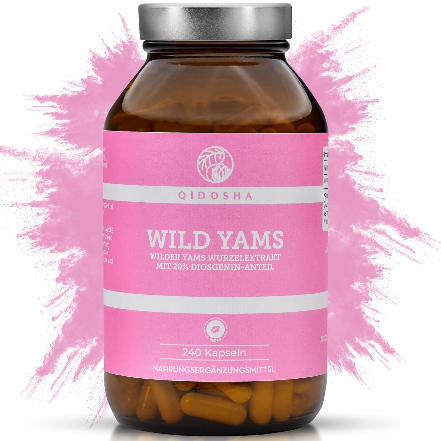 QIDOSHA Wilde Yamswurzel Kapseln, 240 St., 148.8 g, 20 % Diosgenin standardisiert