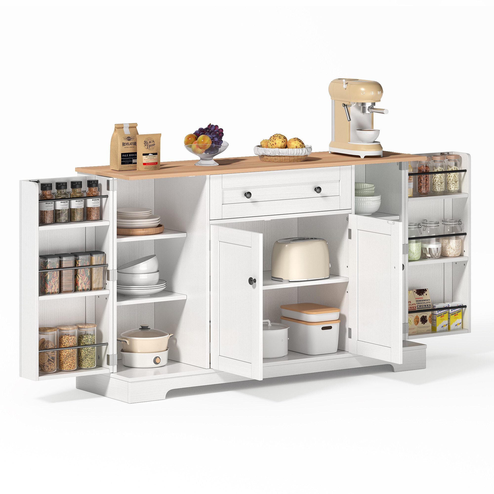 OKWISH Sideboard Küchenbuffet,Kommode (Multifunktionales Küchenbuffet 138 günstig online kaufen