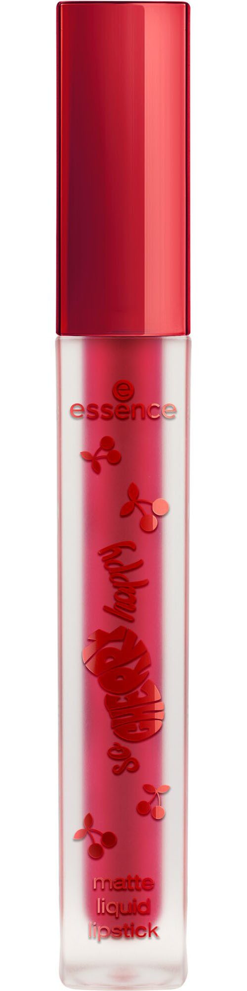 Essence Lippenstift SO CHERRY happy matte liquid lipstick, 3-tlg., Intensive Farbabgabe, mattes Finish, vegan.