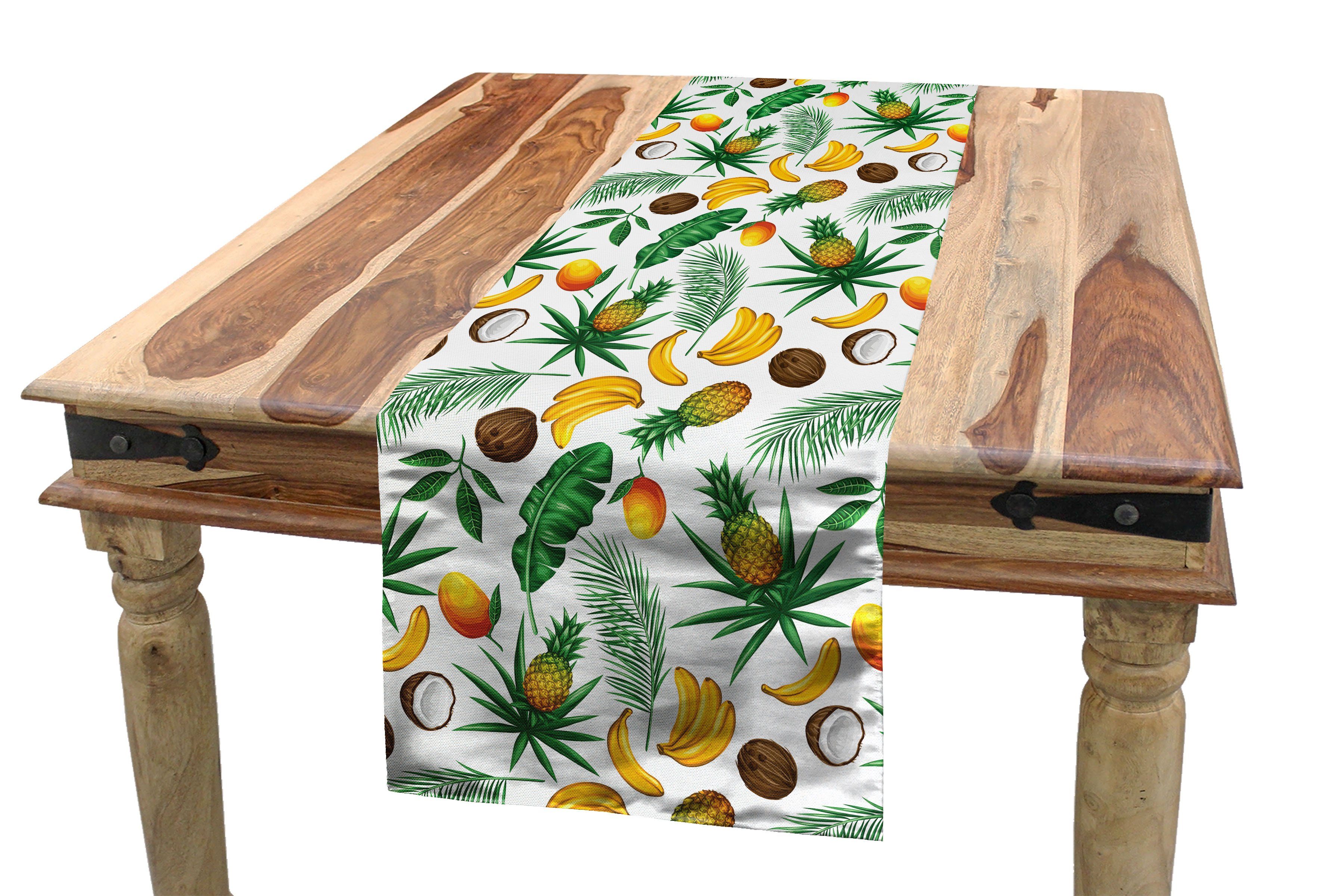 Abakuhaus Tischläufer Dekorativer Ananas Tischläufer, Esszimmer Küche Rechteckiger Coconut Bananenblatt