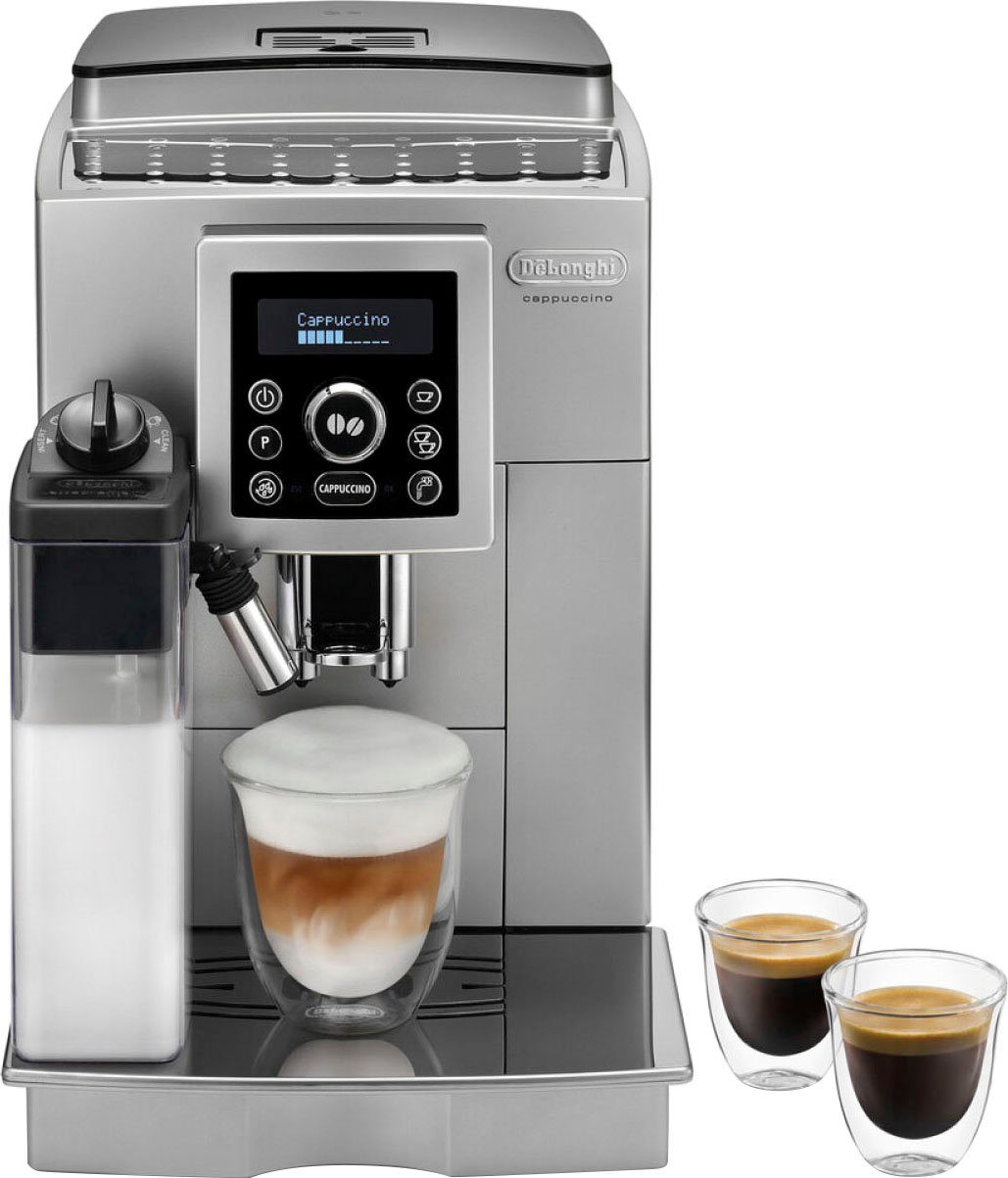 Silber ECAM mit Milchsystem, De'Longhi LatteCrema Kaffeevollautomat 23.466.S,