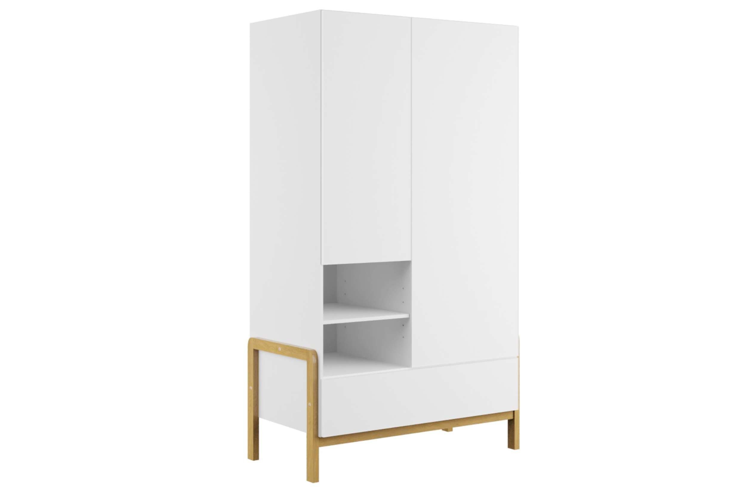 Versandhandel mit großer Produktauswahl Stylefy Kinderkleiderschrank Tobot (Standschrank, für Soft-Close Holzwerkstoff, Eiche Push-to-Open, Modern, und mit Kinder Weiß aus Kinderschrank) Stauraum, Design Funktion viel