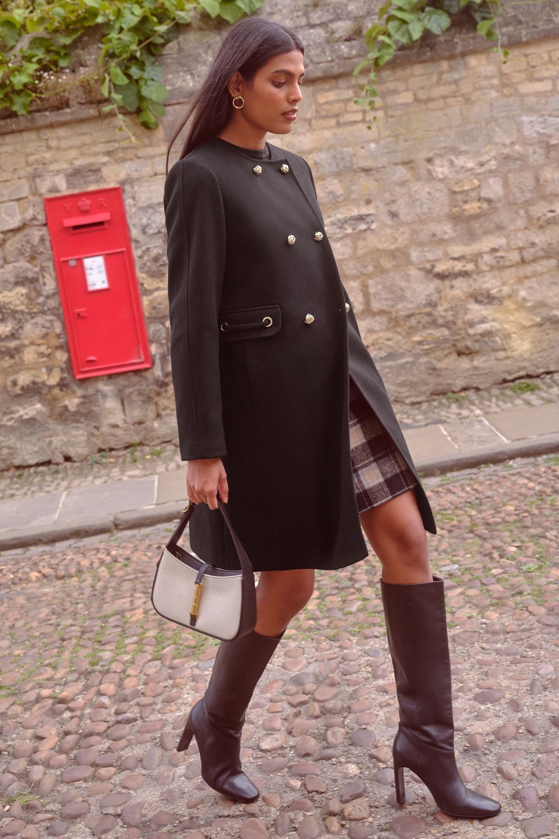 Love & Roses Kurzmantel Love & Roses Zweireihige Jacke, Kurzgröße (1-tlg)