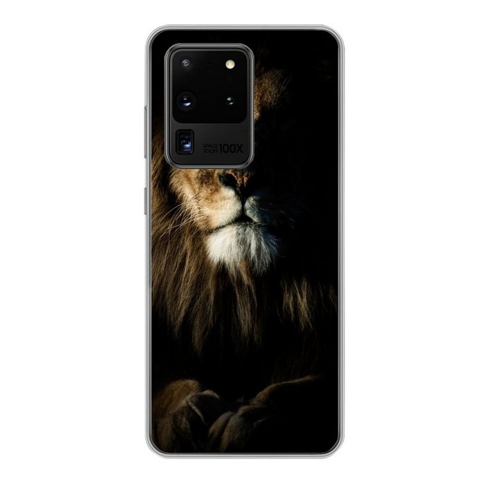 MuchoWow Handyhülle Löwe - Licht - Porträt Phone Case Handyhülle Samsung Galaxy S20 Ultra Silikon Schutzhülle