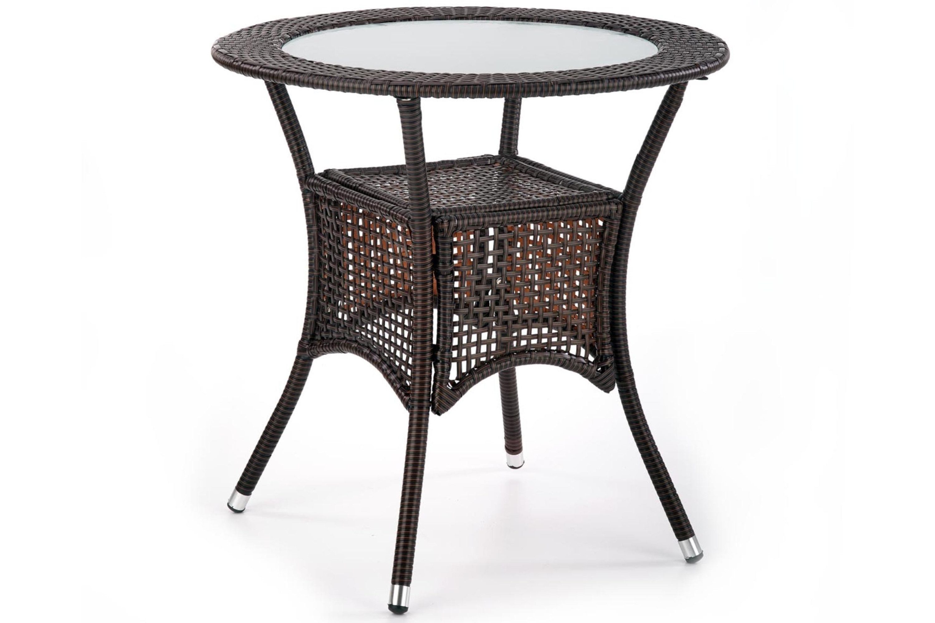 KONSIMO® Gartentisch Gartentisch MAGO, wetterfestes synthetisches Rattan