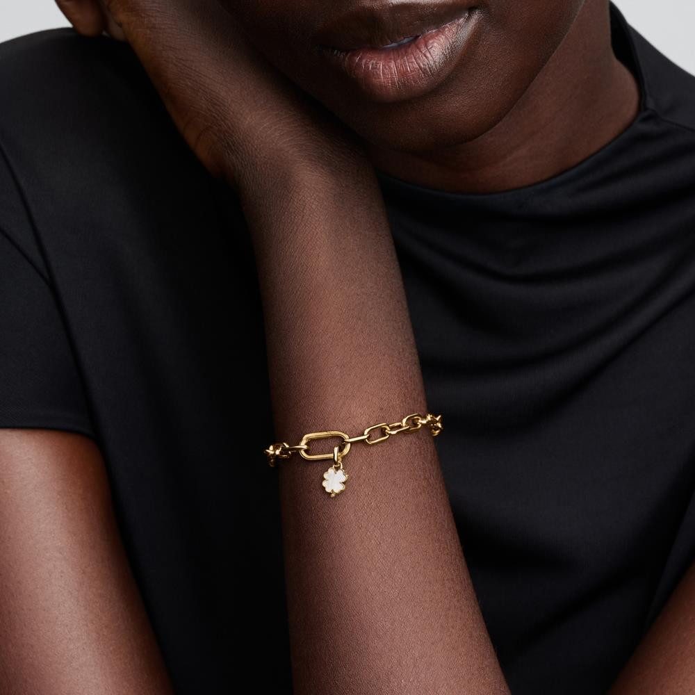 Pandora Charm-Einhänger PANDORA ME Charm-Anhänger für Damen Kleeblatt, IP Gold