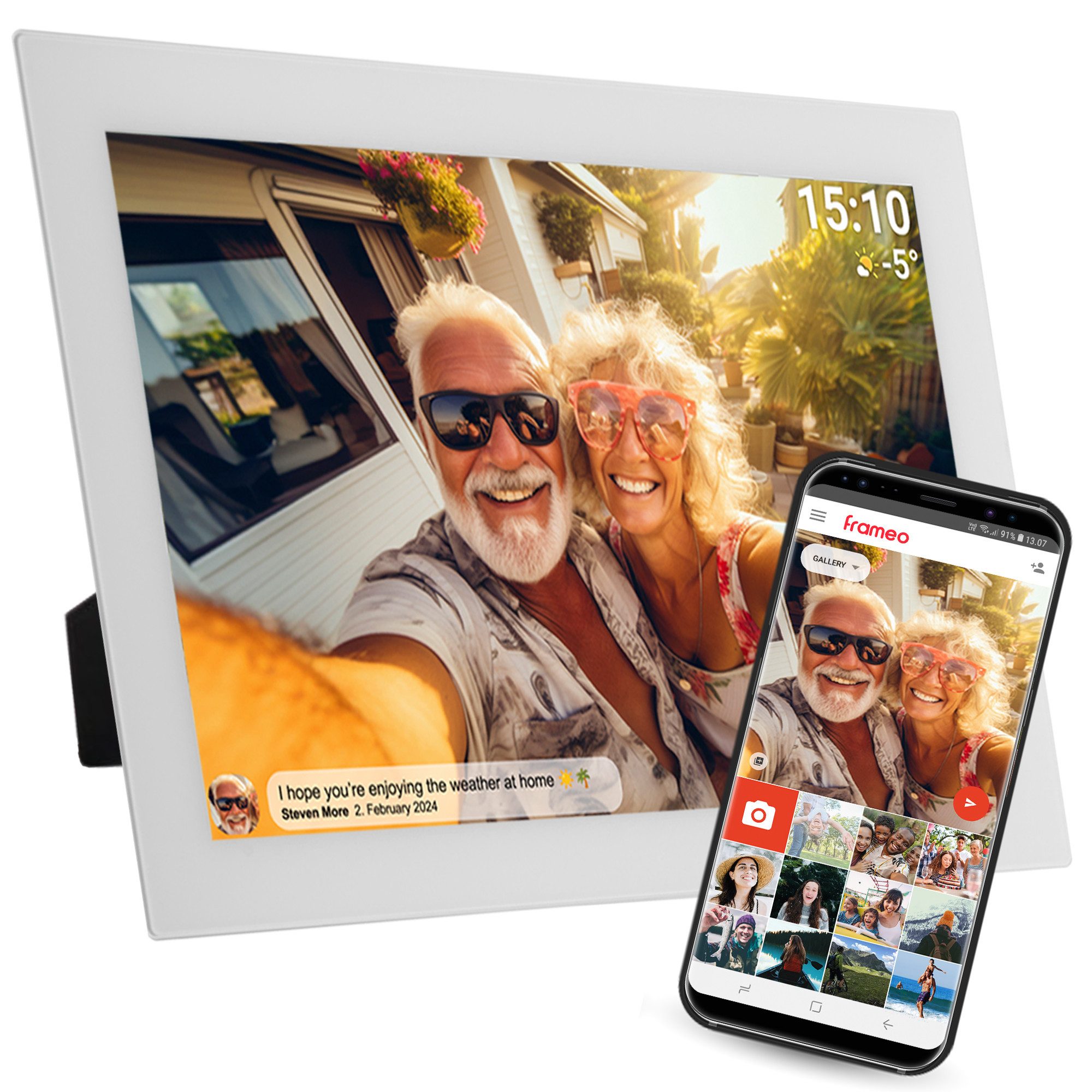 Denver PFF-1037W Digitaler Bilderrahmen (25.65 cm/10.1 ", 16 GB)