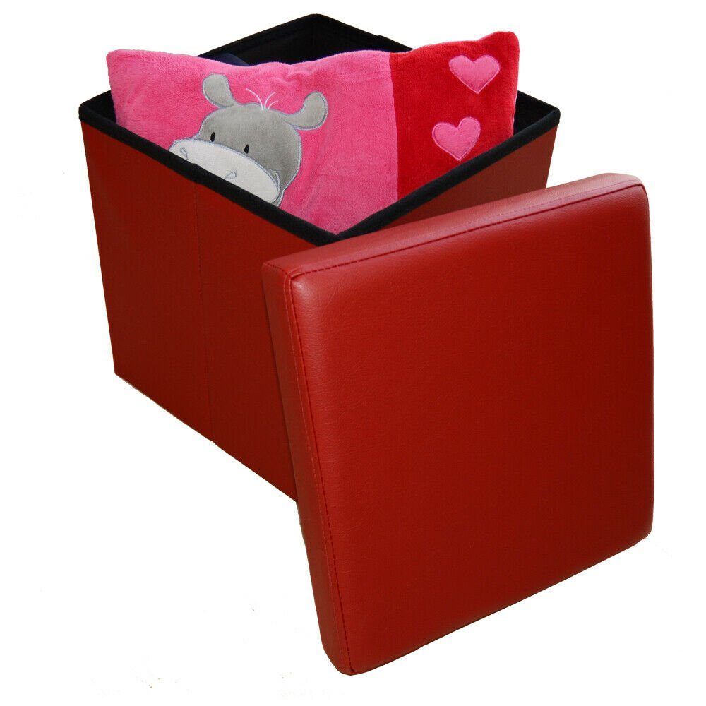 Natsen Sitzhocker mit Stauraum faltbare Sitzwürfel (Sitztruhe aus Kunstlede günstig online kaufen