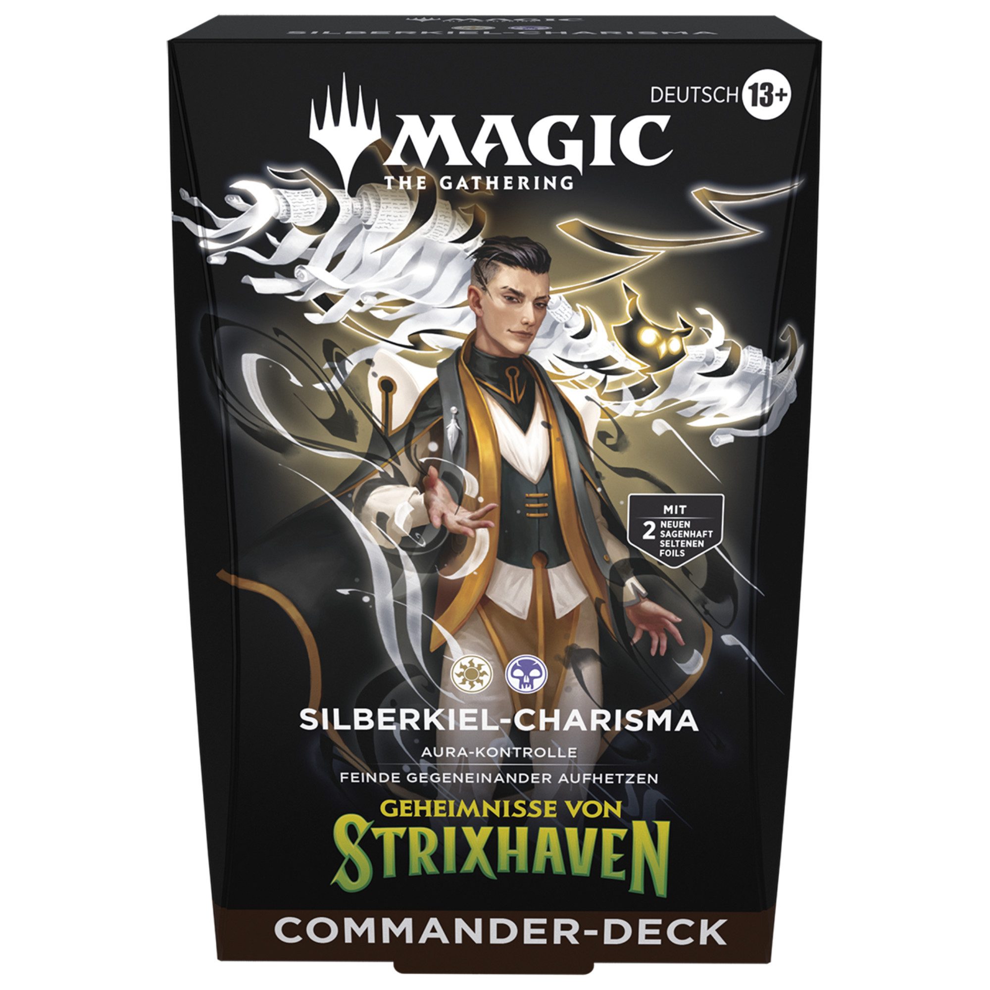 Magic the Gathering Sammelkarte MTG Geheimnisse von Strixhaven Commander Deck Silberkiel Charisma DE