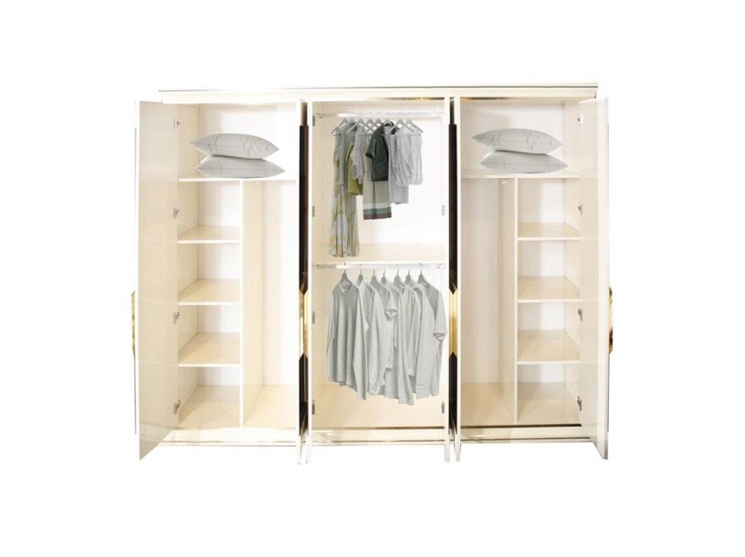 + Set, Nachttische Made Beige JVmoebel in Bett Schlafzimmer + Gold 2x Garnitur (4-St., Schlafzimmer-Set Doppelbett Europe Luxus Nur Modern Kleiderschrank),