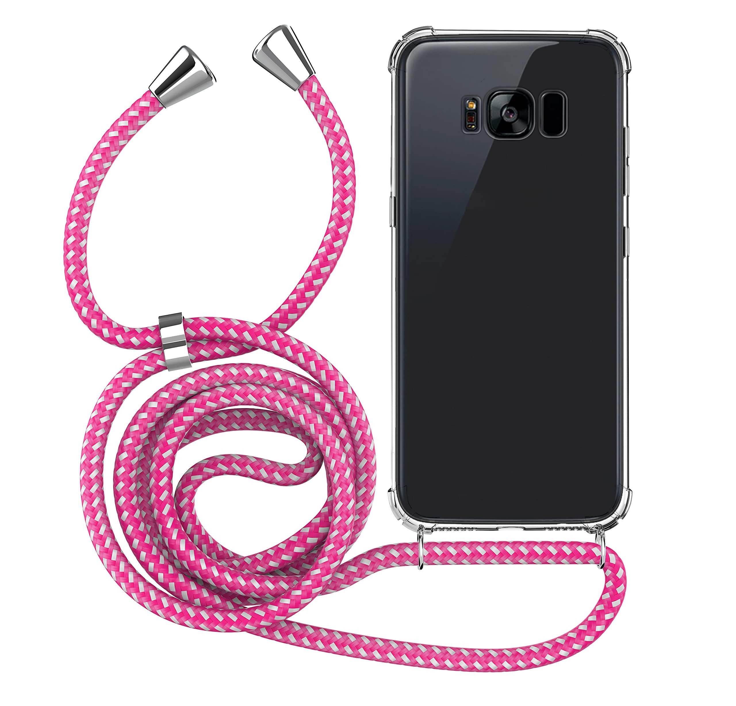 MyGadget Handyhülle TPU Hülle Band Handykette Handyband Umhängen Case Für Samsung Galaxy S8
