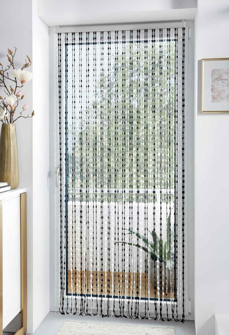 Türvorhang »Pearl«, locker, Hakenaufhängung (1 St), Kunststoff, transparent/schwarz, 72 Stränge