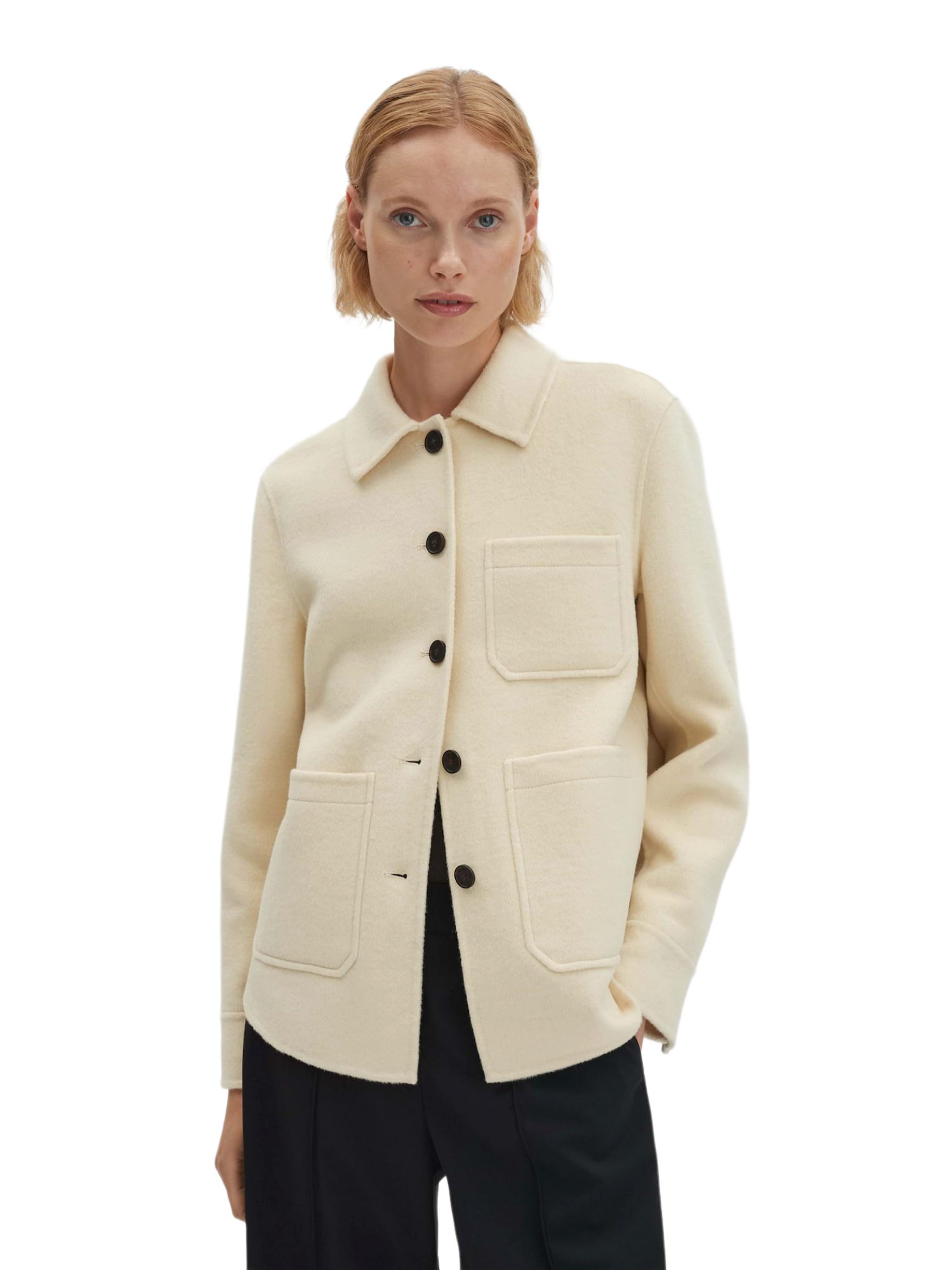 someday Kurzjacke natur,Casual,Wolle,Unifarben,Umlegekragen,Lang,Regular Fit