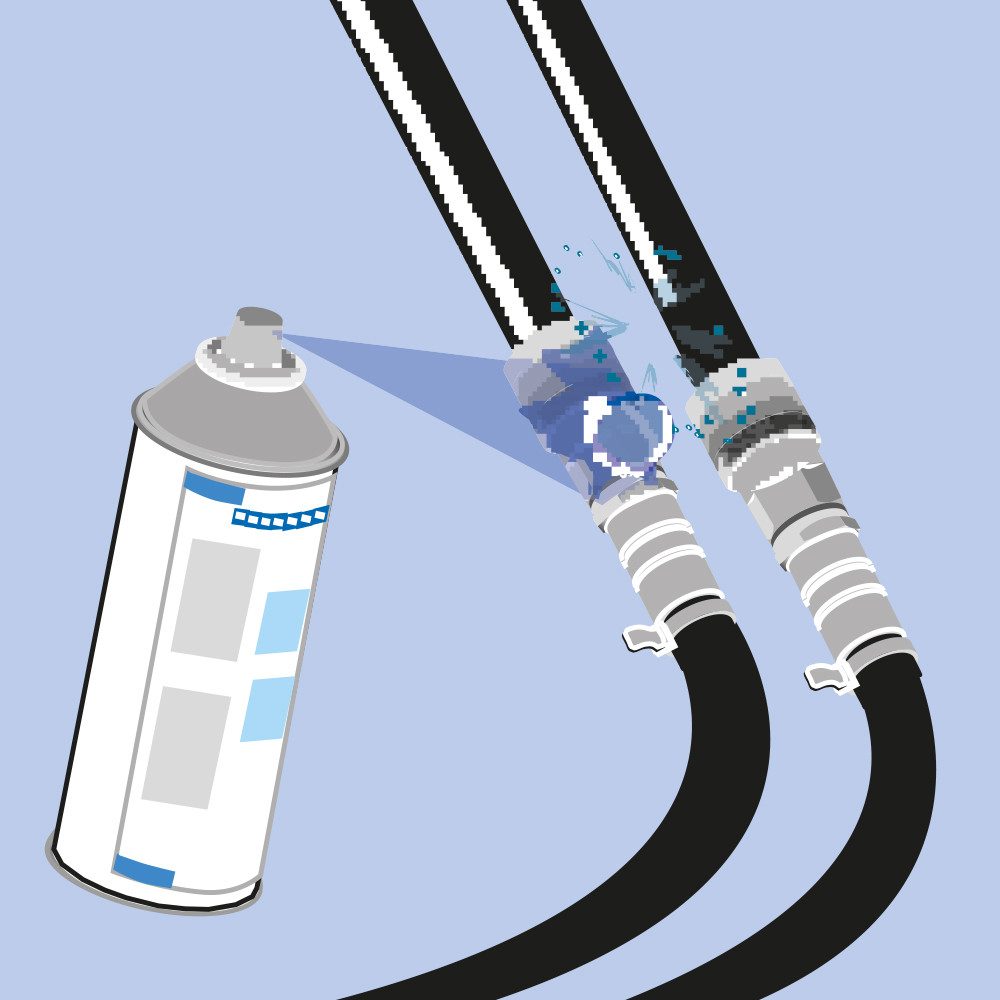WEICON Lecksuch-Spray frostsicher, weiß, milchig, 400 ml Reinigungsspray (Risse & Undichtigkeiten an Gasleitungen, DVGW-zertifiziert)
