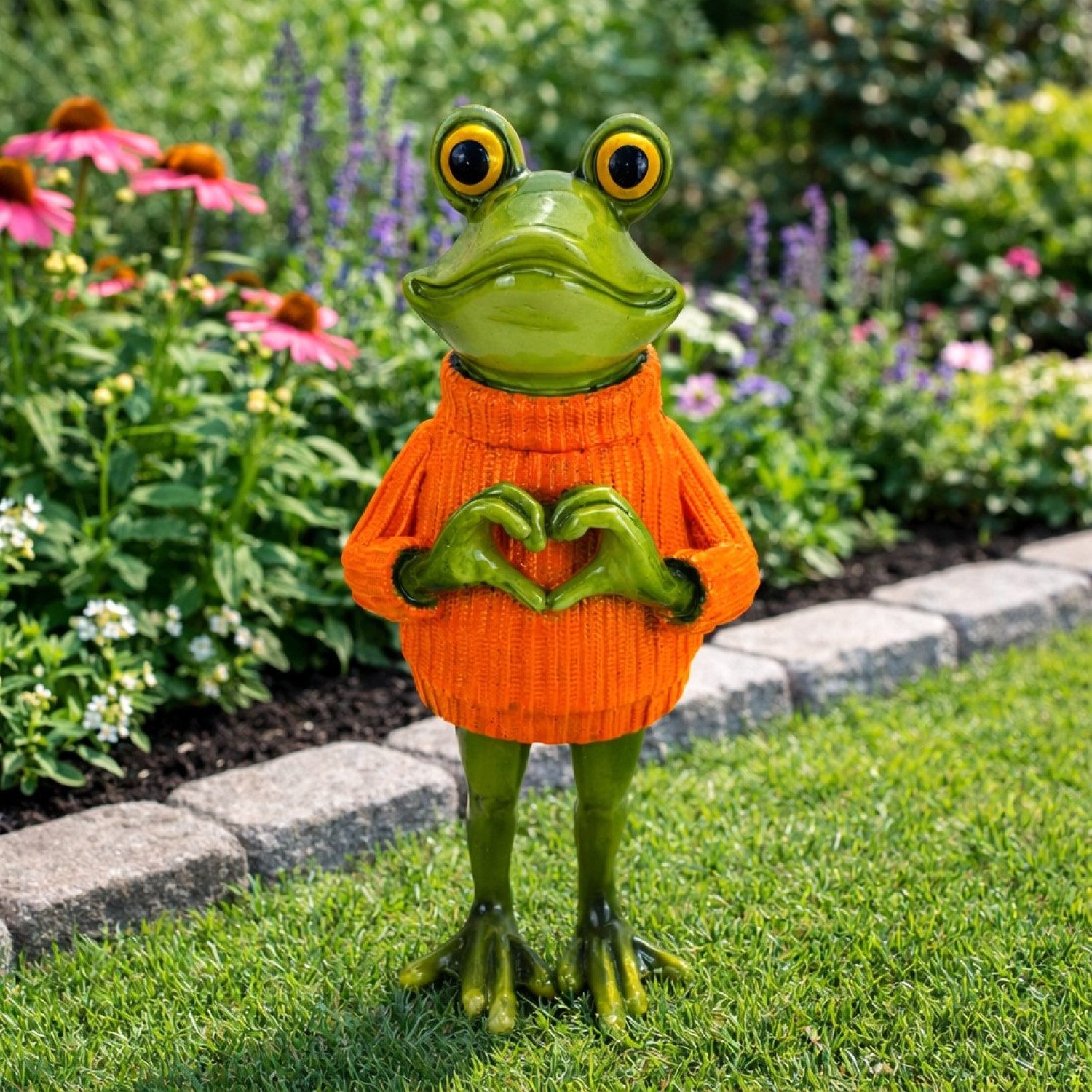 Online-Fuchs Gartenfigur lustiger Frosch für außen - Deko Figuren für Garte günstig online kaufen