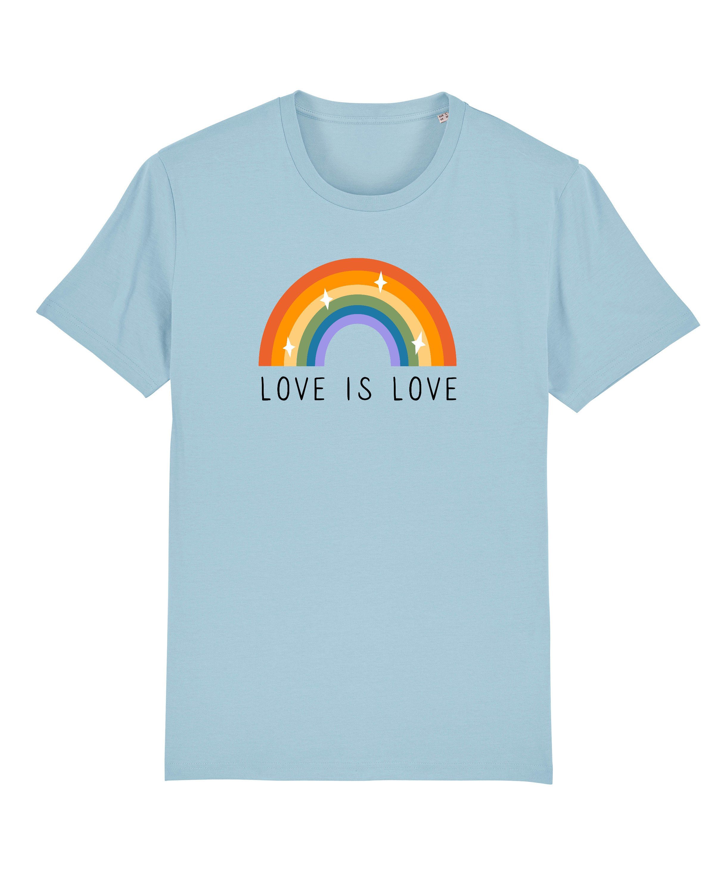 Apparel (1-tlg) Love Print-Shirt wat? Love hellblau is
