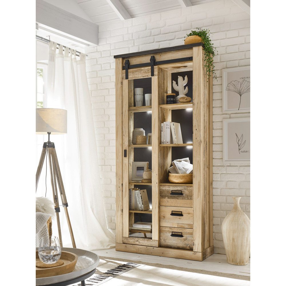 Lomadox Vitrine SHELTON-61 Old Style hell günstig online kaufen