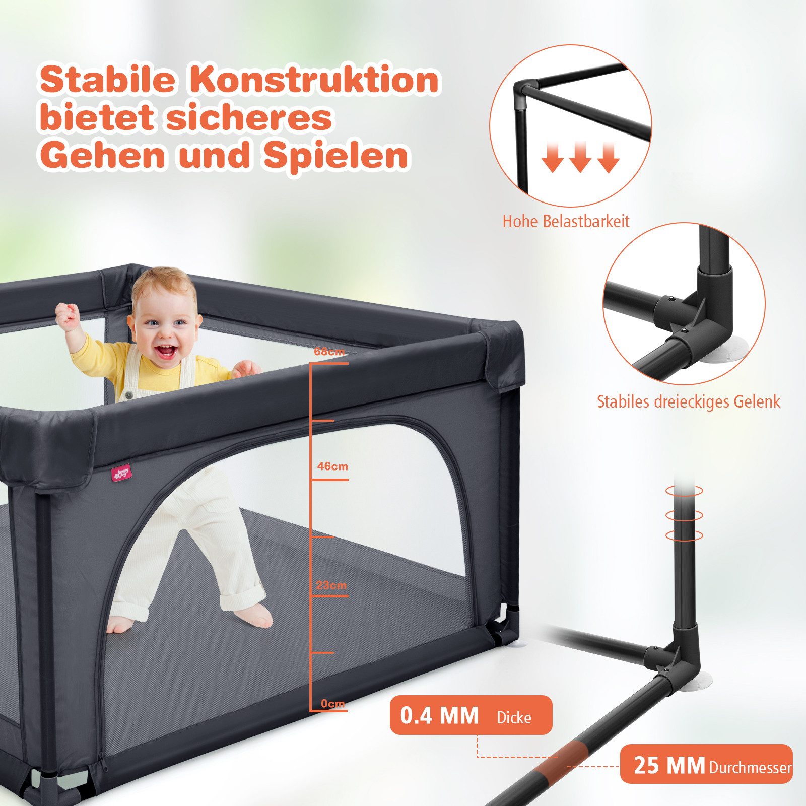 COSTWAY Laufstall Baby Laufgitter, 120x120cm, mit günstig online kaufen