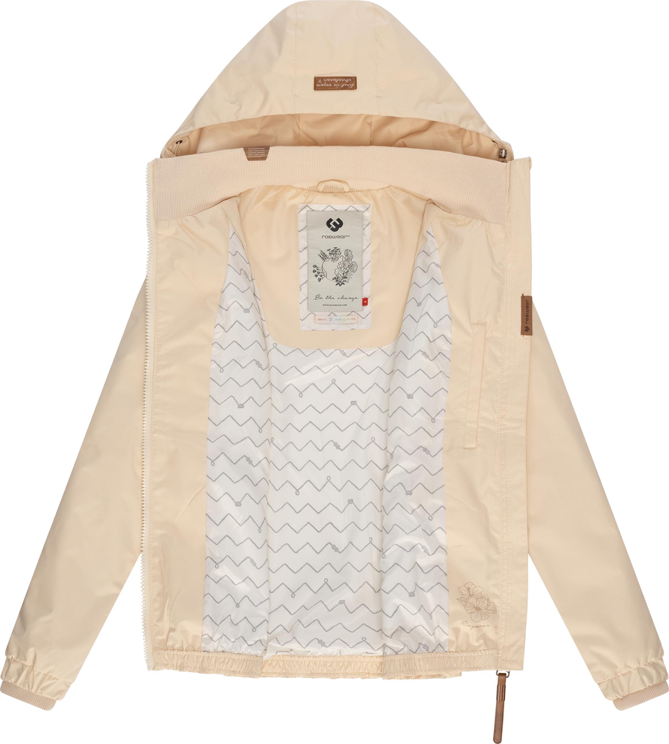 Übergangsjacke mit großer Dizzie cream stylische Outdoorjacke Kapuze Ragwear