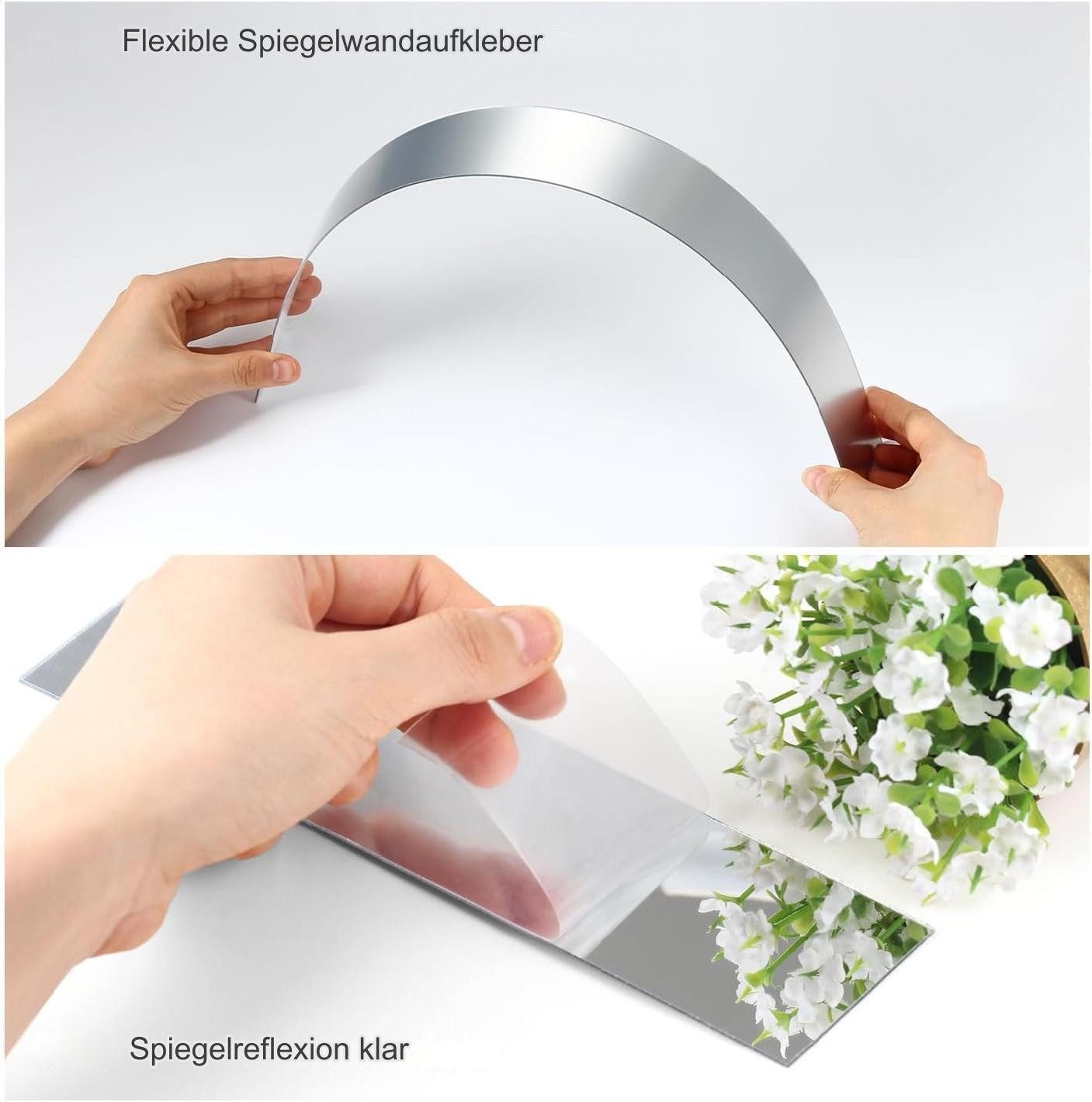 FELIXLEO Wandspiegel DIY Spiegel Streifen Wandaufkleber Selbstklebend,Nicht Glas (5-St)