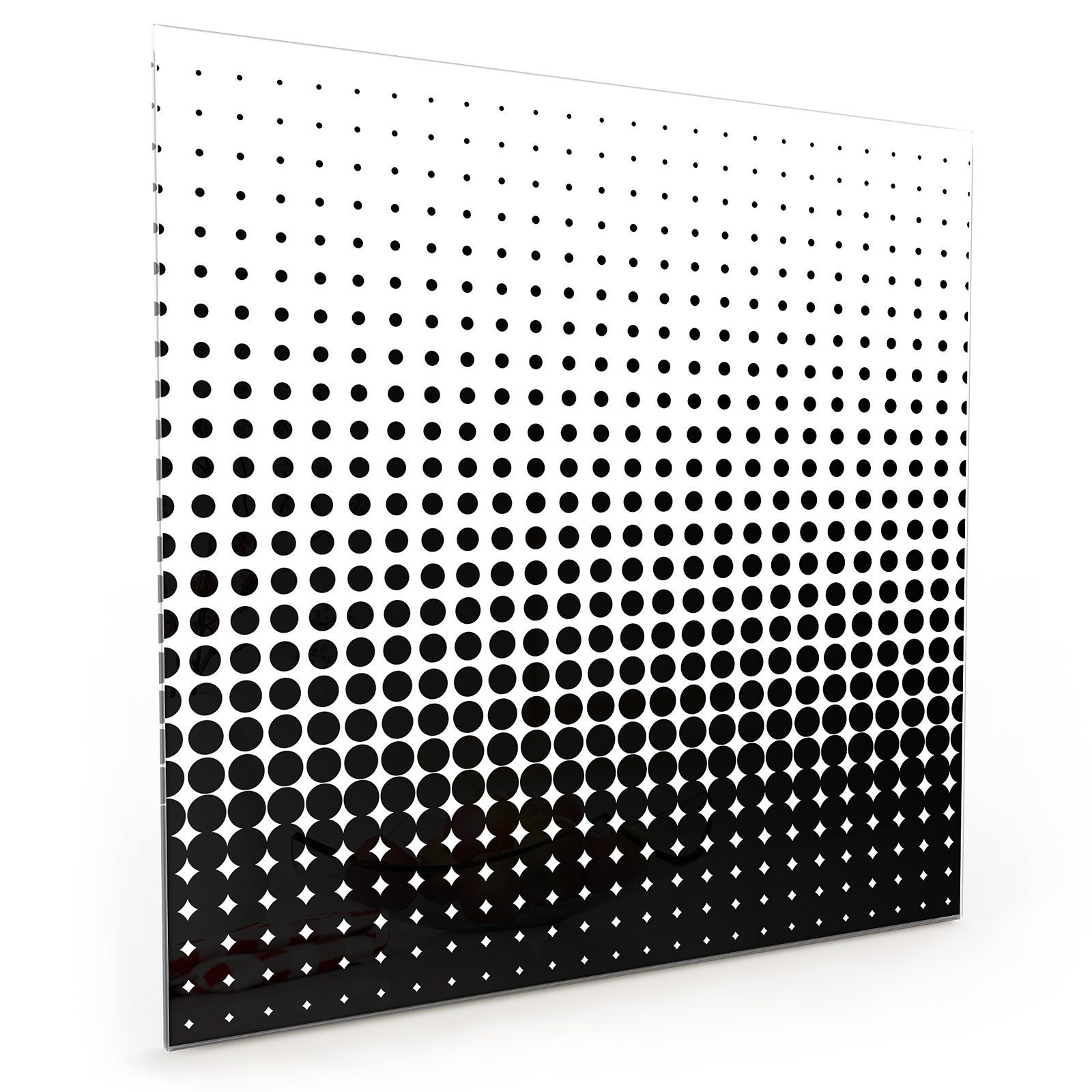 Primedeco Küchenrückwand Küchenrückwand Spritzschutz Glas mit Motiv Schwarz/Weisse Punkte