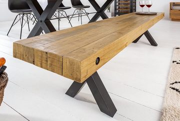 riess-ambiente Sitzbank THOR 200cm vintage braun / schwarz (Einzelartikel, 1-St), Esszimmer · Massivholz · Metall · Industrial Design
