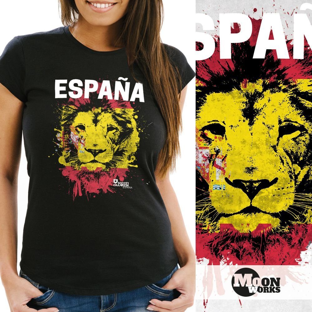 MoonWorks Print-Shirt Damen T-Shirt Fanshirt Spanien günstig online kaufen