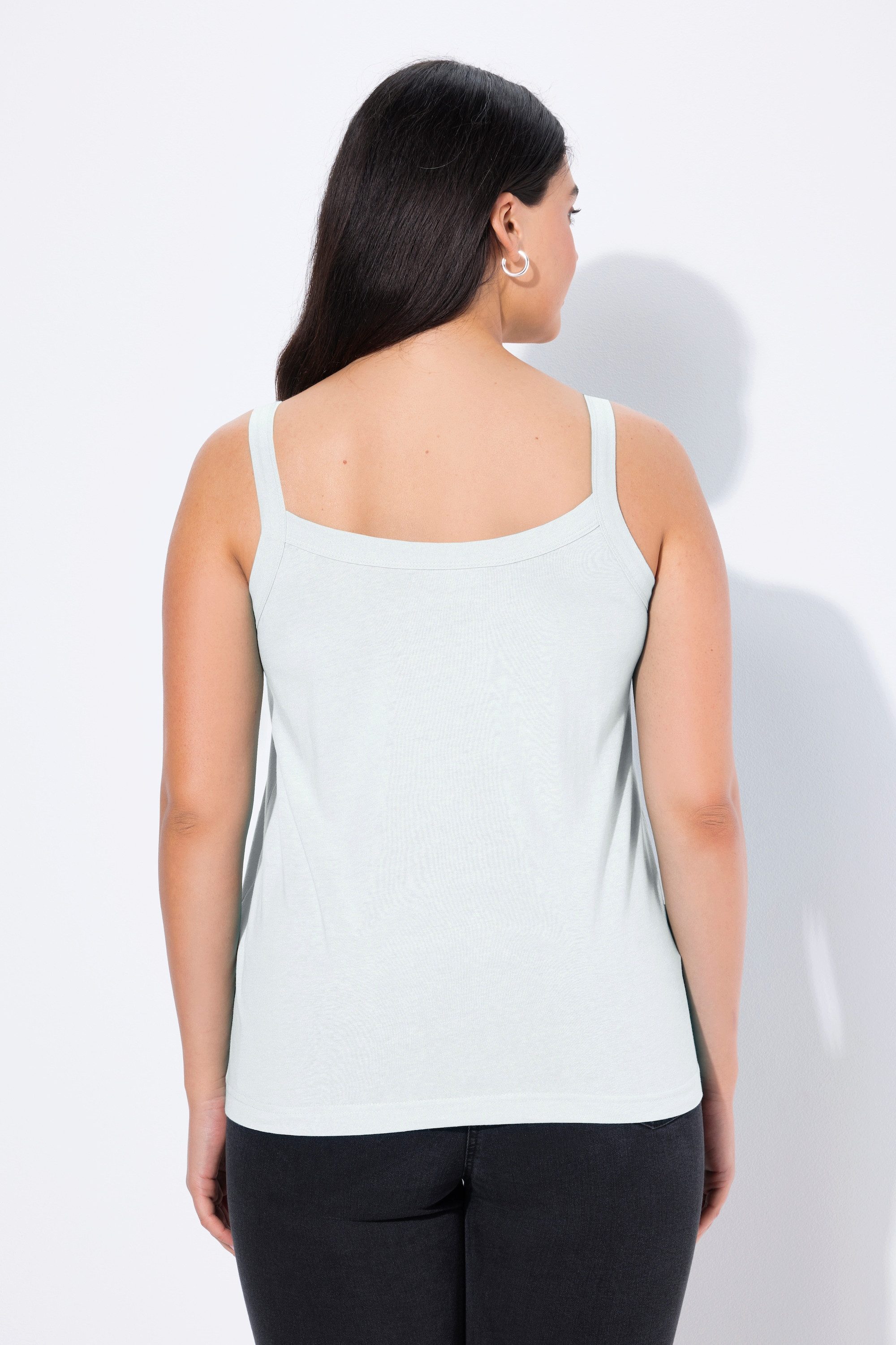 Ulla Popken Longtop Spaghettitop Rundhals Modalmix ärmellos