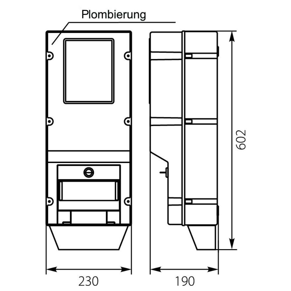Elektro-Plast Wandgehäuse Zählergehäuse OZP/Z mit Schloß Zählertafel Zählerbrett IP65 38.02 E-P