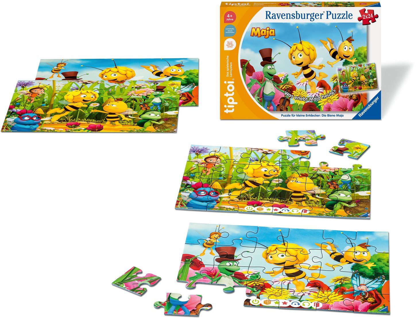 Ravensburger Puzzle tiptoi® Puzzle für kleine Entdecker: Die Biene Maja, 24 Puzzleteile, Made in Europe, FSC® - schützt Wald - weltweit