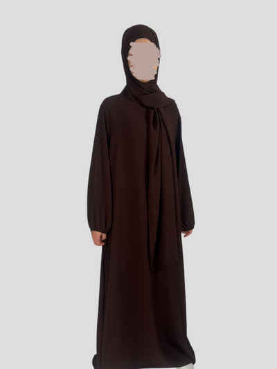 Aymasal Maxikleid Einteilige Abaya mit integriertem Hijab Gebetskleid islamicwear Gebet Schmeidiger Jazz Stoff, Ideale Gebetskleidung