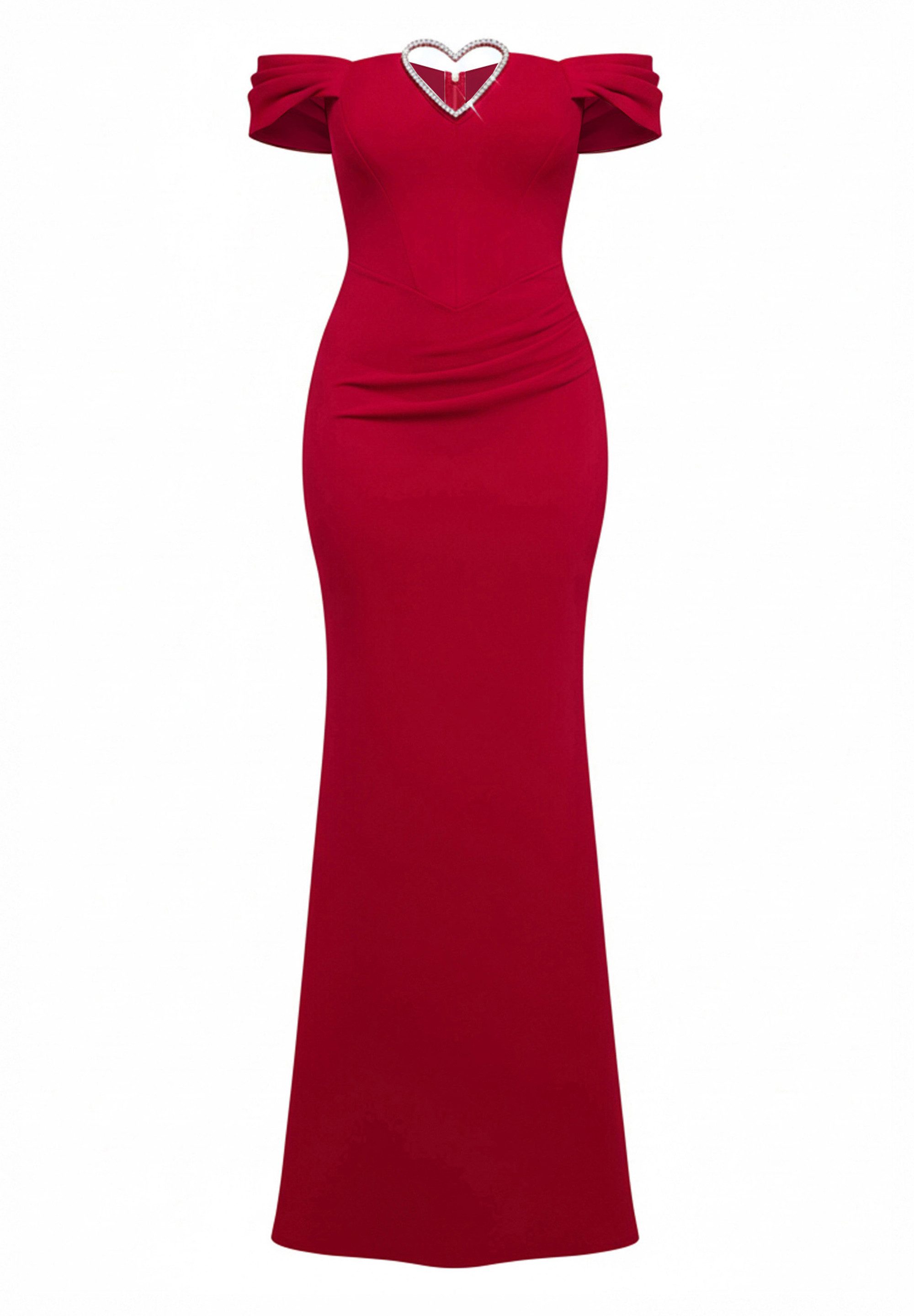 Maxikleid Diamante Heart Trim Evening Maxi Dress