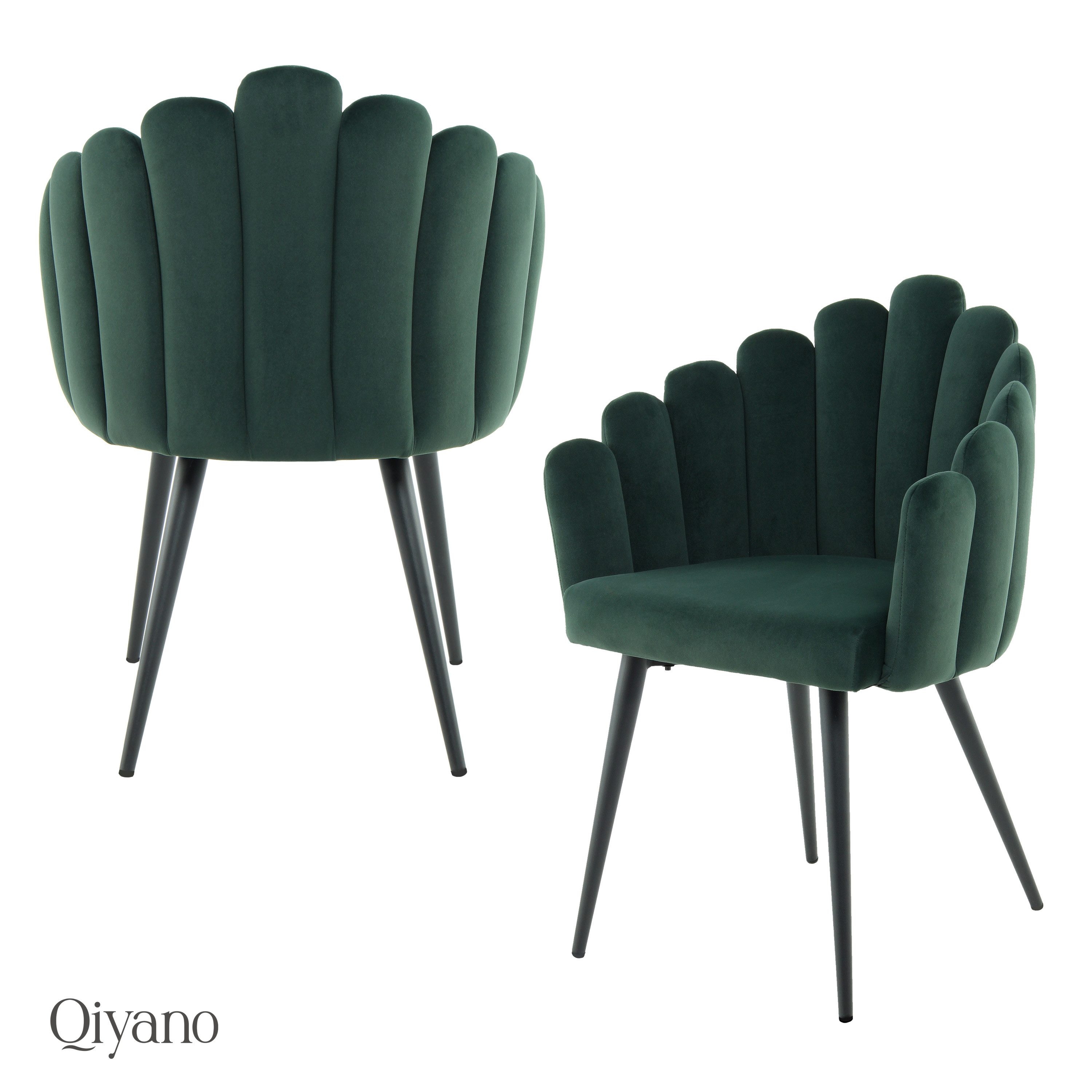 Qiyano Esszimmerstuhl Lani Stuhl mit Armlehne Muschel-Form Schminktisch Woh günstig online kaufen