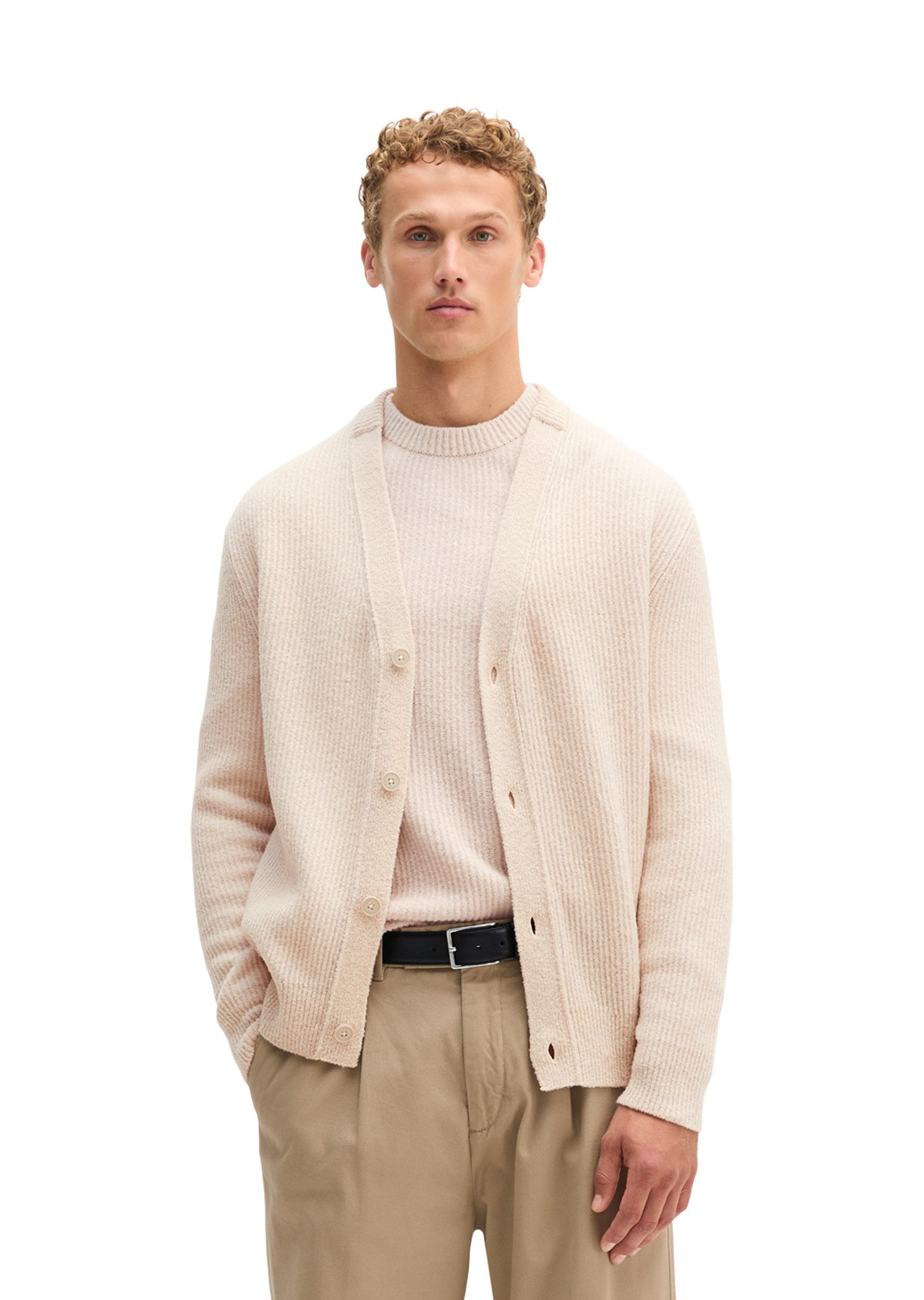 Marc O'Polo Strickjacke regular aus weichem Schurwoll-Mix