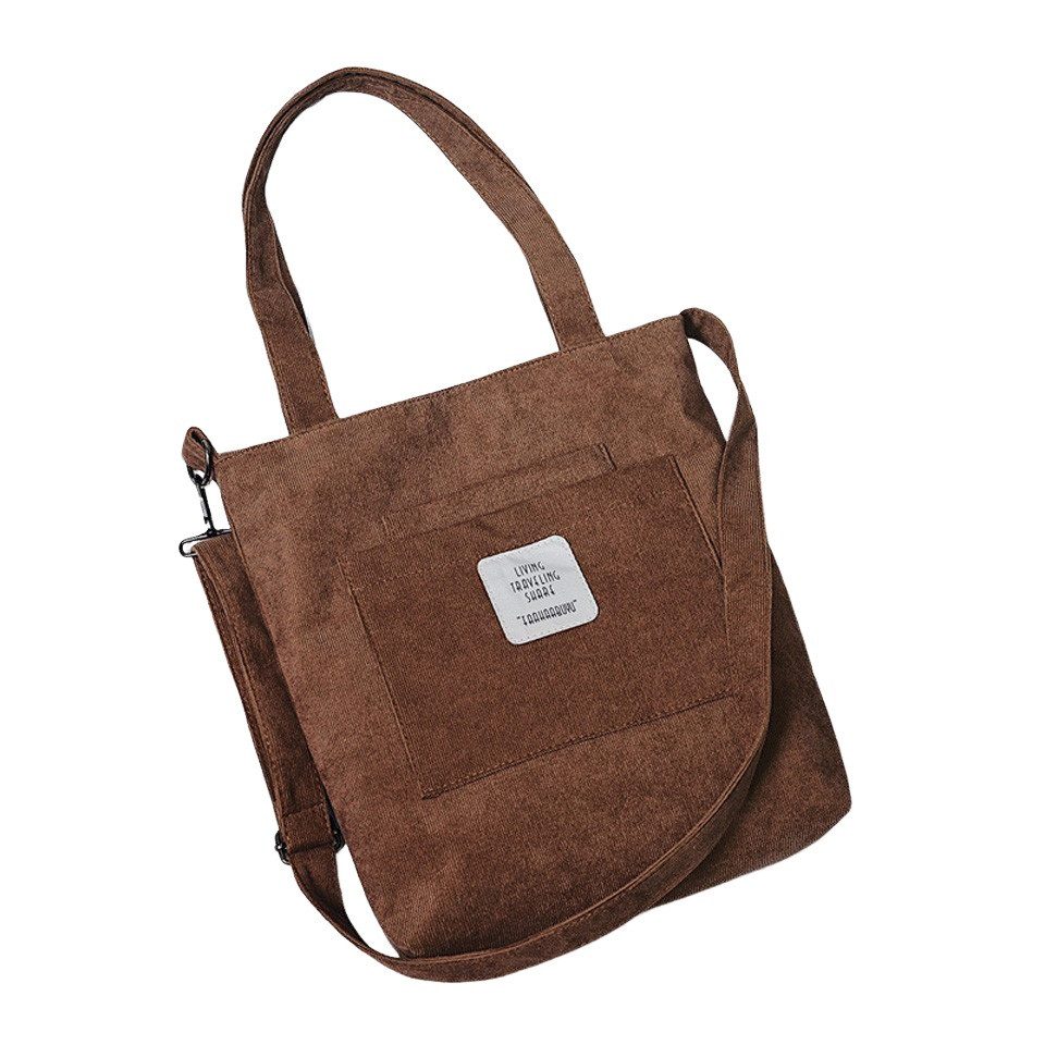 Schultertasche Cord Tasche Damen Umhängetasche mit Reißverschluss