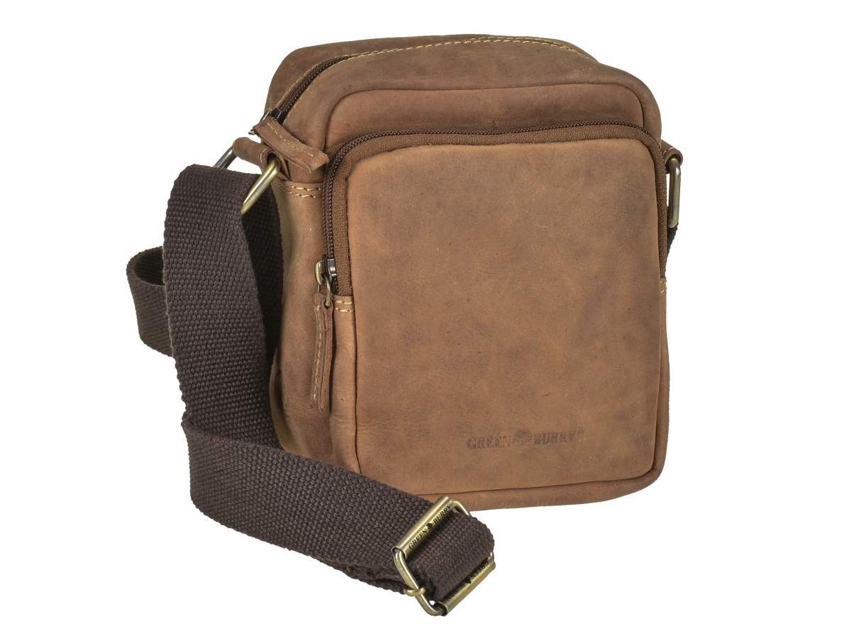 Greenburry Umhängetasche "Vintage" Leder, used Look, Schultertasche, Herrentasche, Leder, 16x19cm