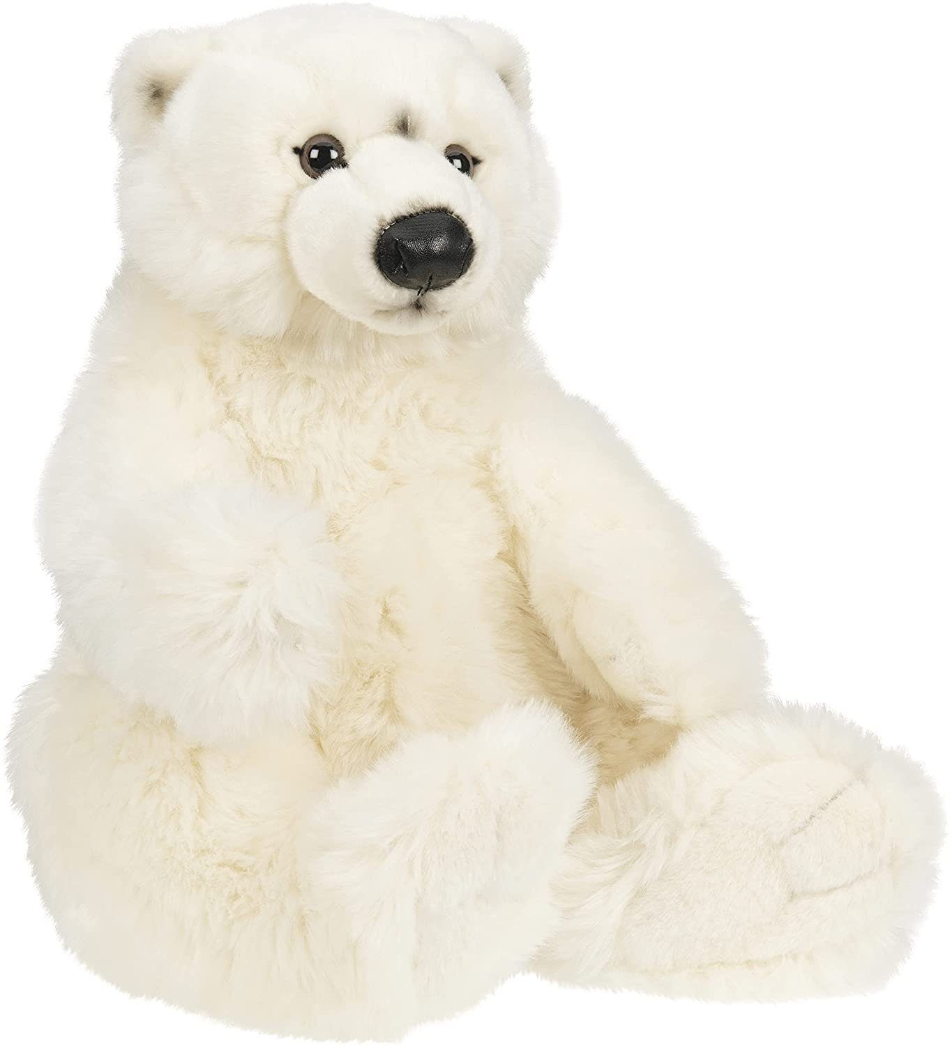 Uni-Toys Kuscheltier Eisbär, sitzend - 33 cm (Höhe) - Plüsch-Bär, Polarbär  - Plüschtier, zu 100 % recyceltes Füllmaterial