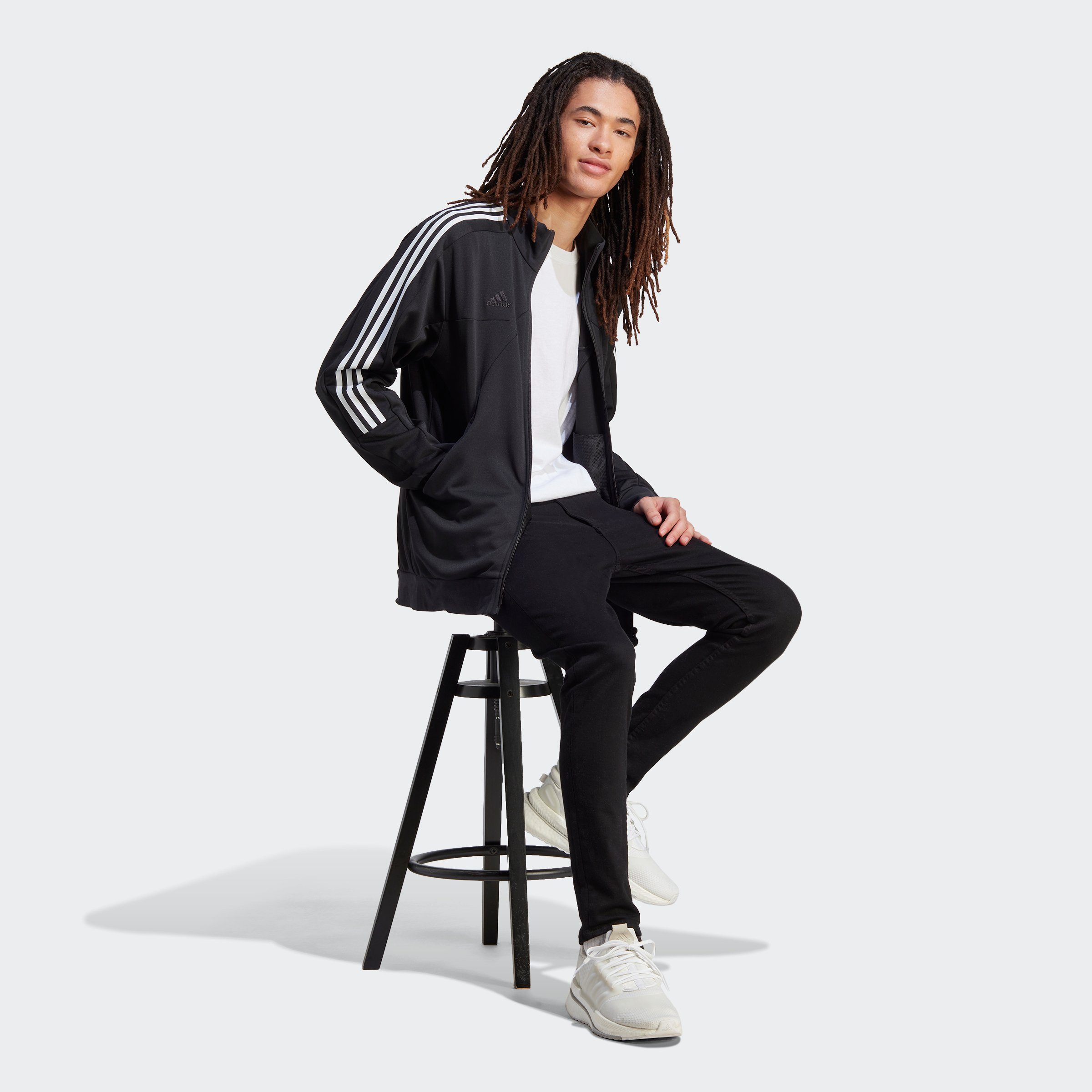 Outdoorjacke Sportswear / TRAININGSJACKE WORDMARK adidas Black TIRO White